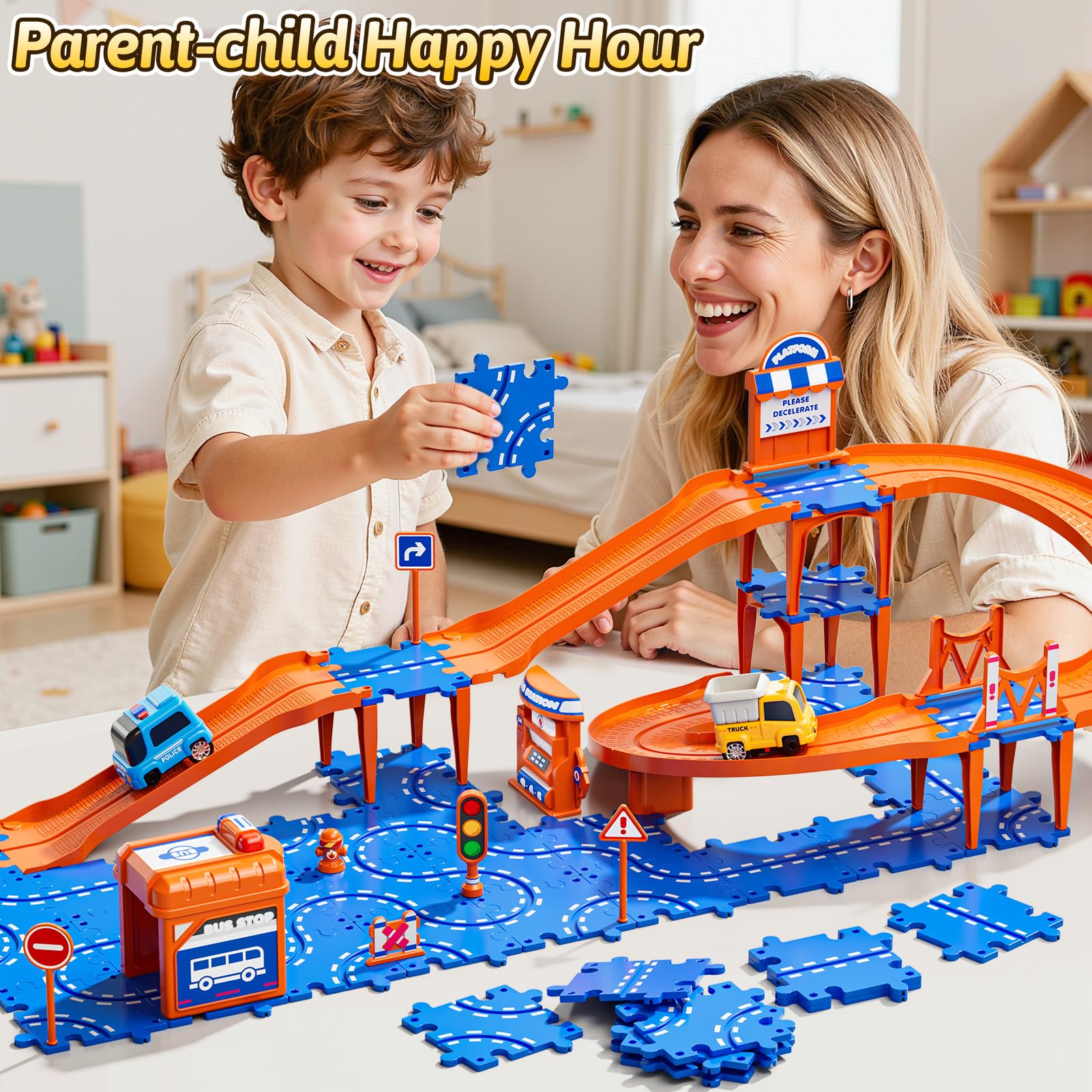 Guminnara parent-child play time with easy to assemble tracks