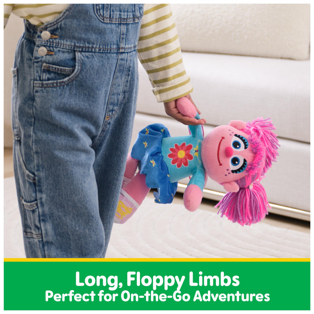 GUND Abby Cadabby Take Along Buddy blue flower-pattern outfit for instant recognition.