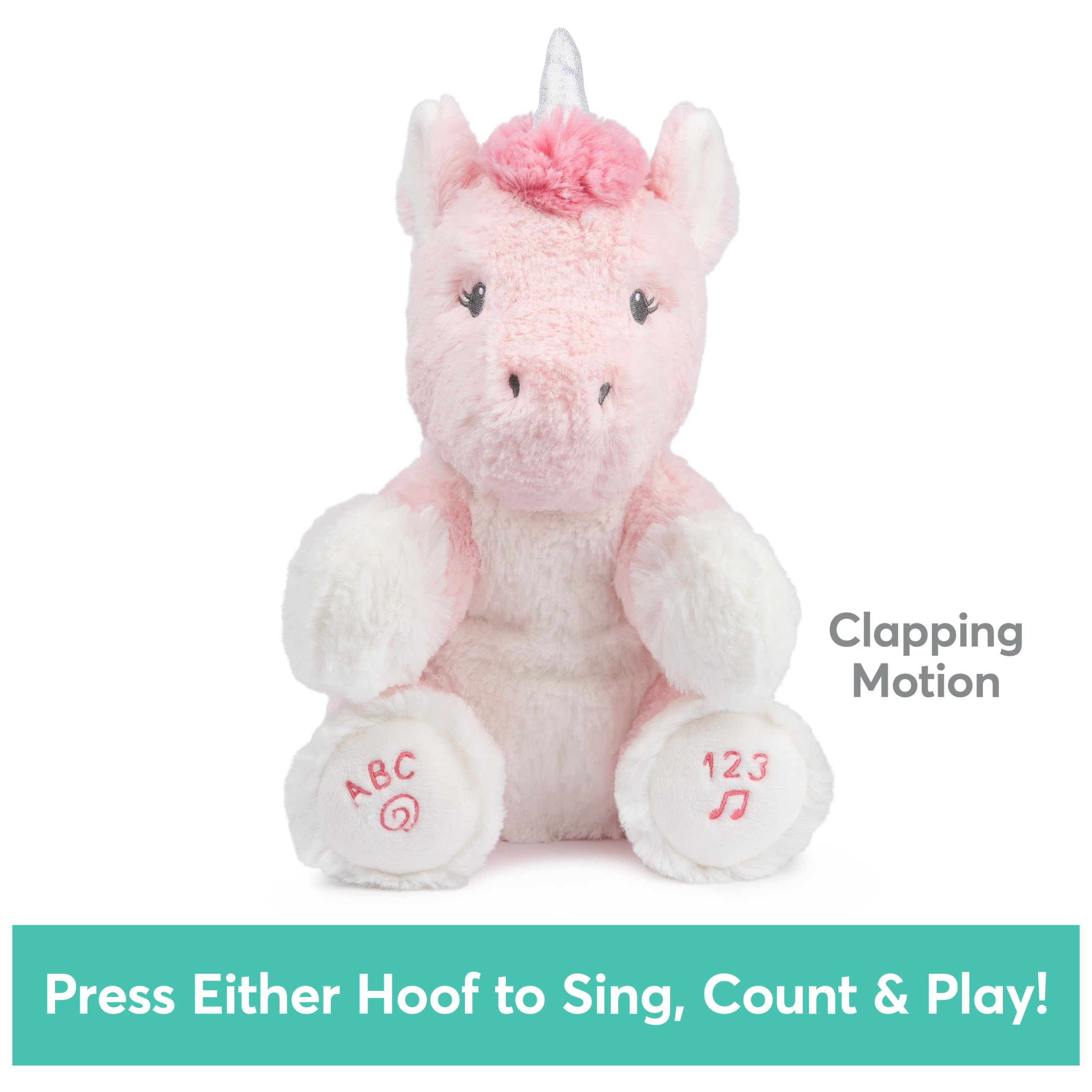 GUND Alora responds when pressing a foot for songs and clapping.