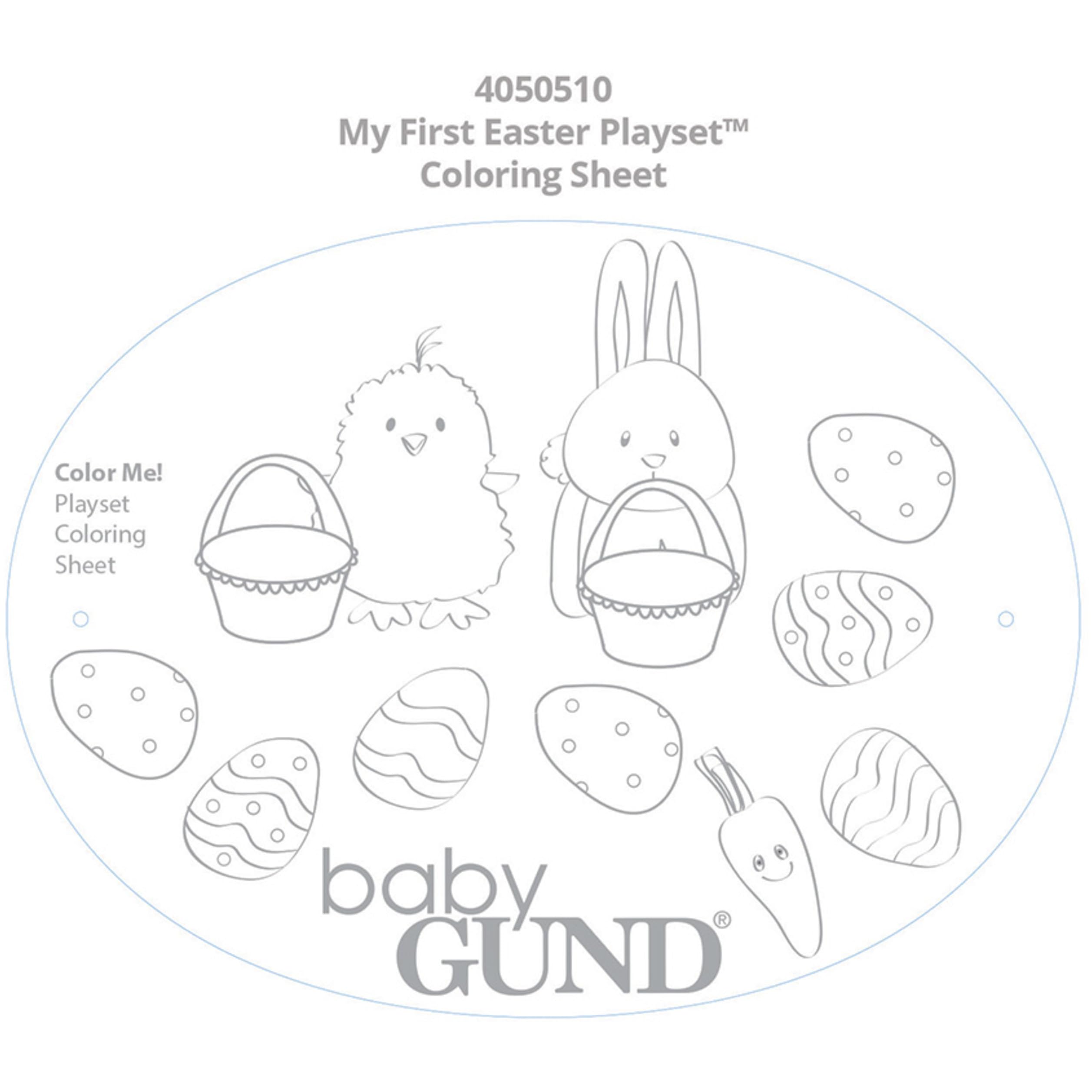 GUND Chick Rattle inside My First Easter Basket, soft plush for soothing sounds and tactile play.