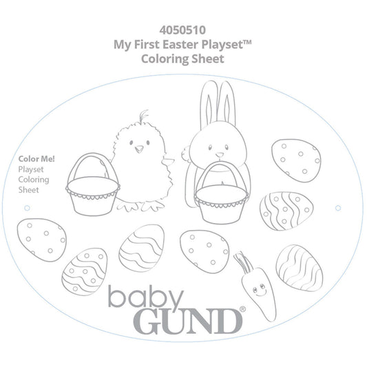 GUND Chick Rattle inside My First Easter Basket, soft plush for soothing sounds and tactile play.