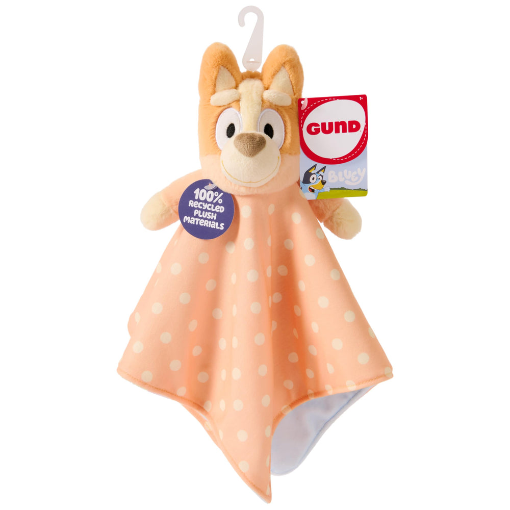 GUND Bingo 13-inch orange lovey with double-sided blanket for cozy on-the-go cuddles