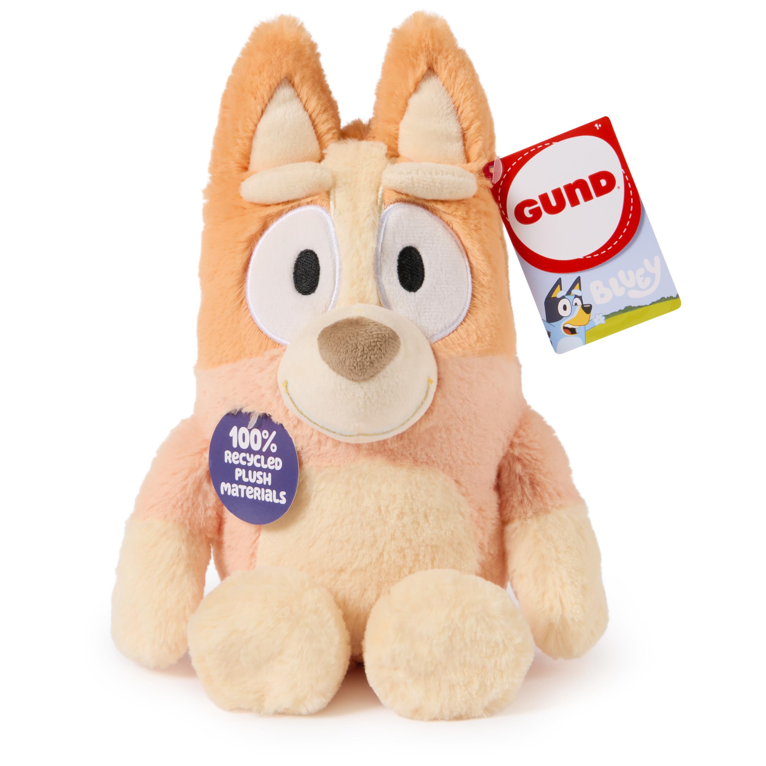 GUND Bingo Sustainably Soft 13-inch plush front view, ideal for cuddles.