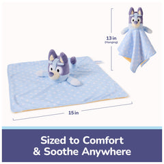 Bluey double-sided blanket with orange bone pattern underside for extra visual charm