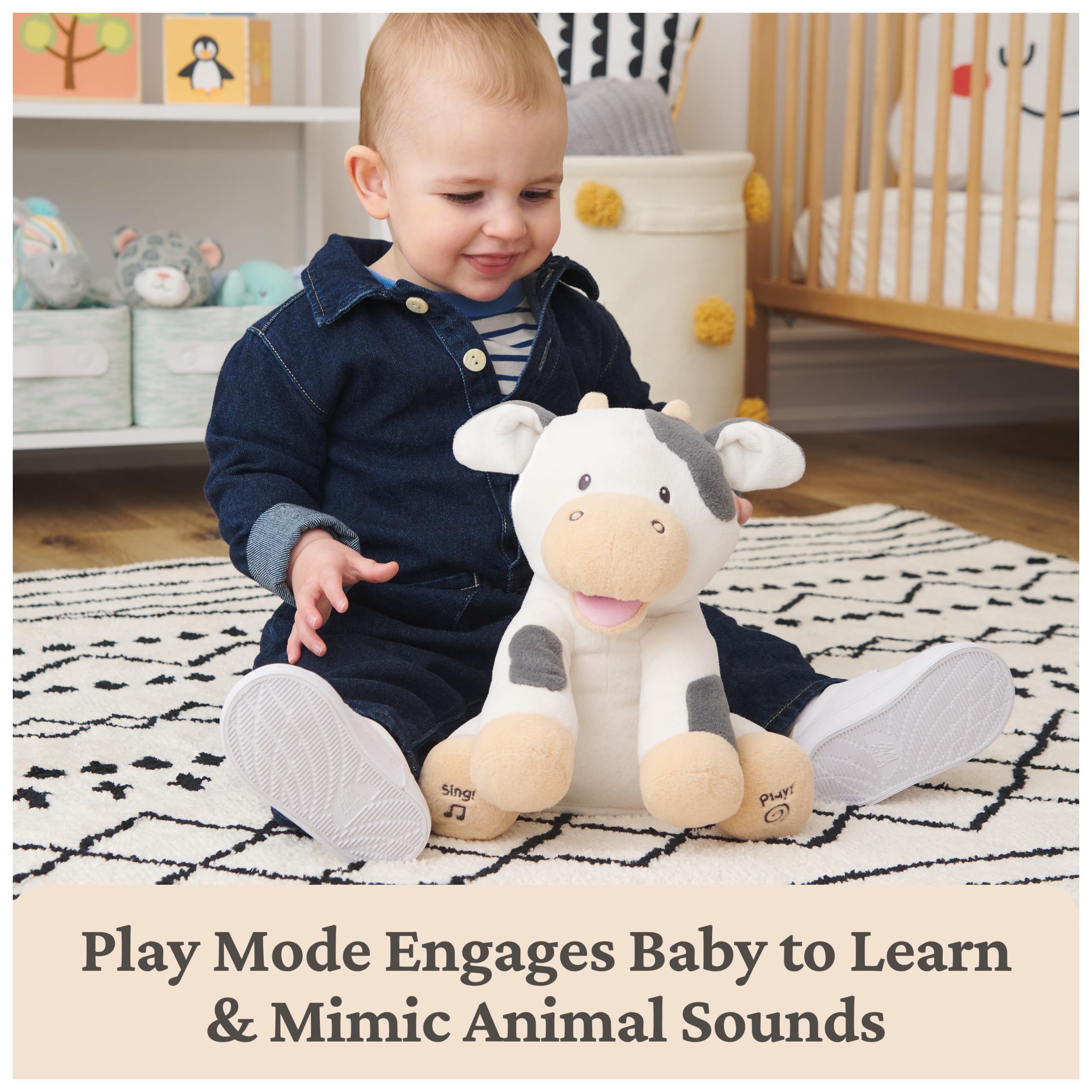 GUND Buttermilk cow soft cream fur invites cuddles and gentle tactile play