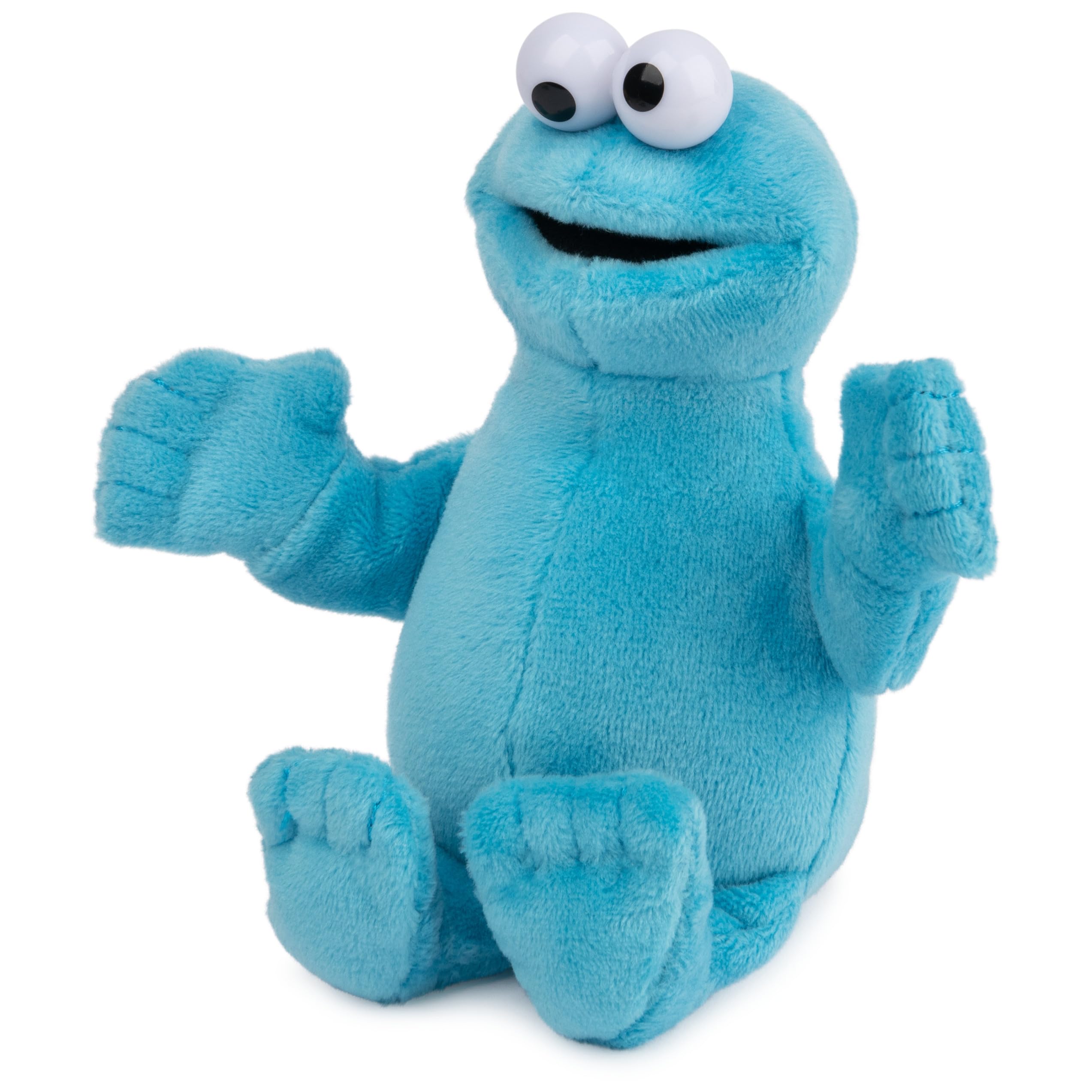 GUND Cookie Monster beanbag texture-close detail shows soft fabric for tactile exploration.