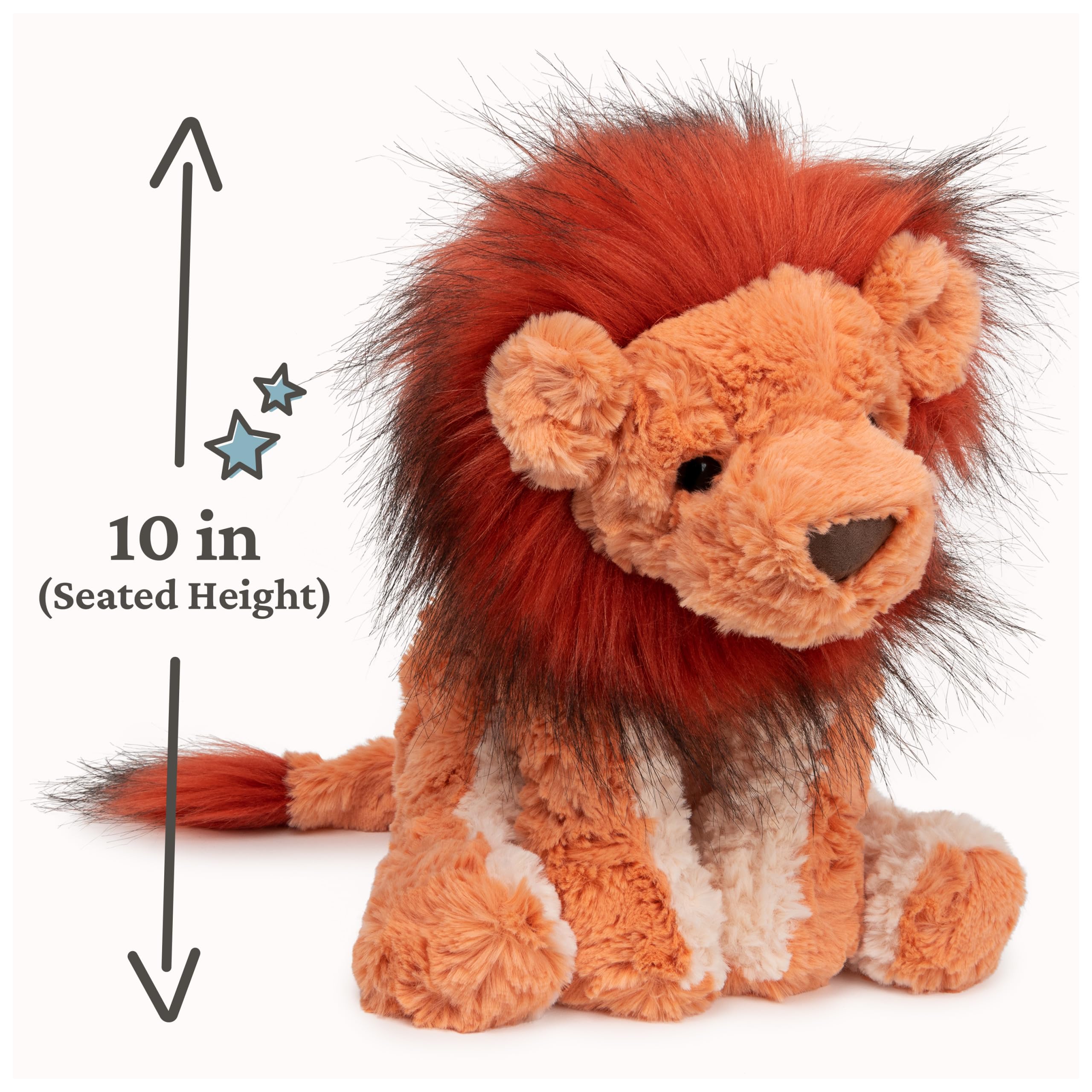 GUND Cozys Lion features a deep red mane for playful adventures.
