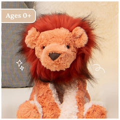 GUND Cozys Lion is machine-washable for easy cleaning.