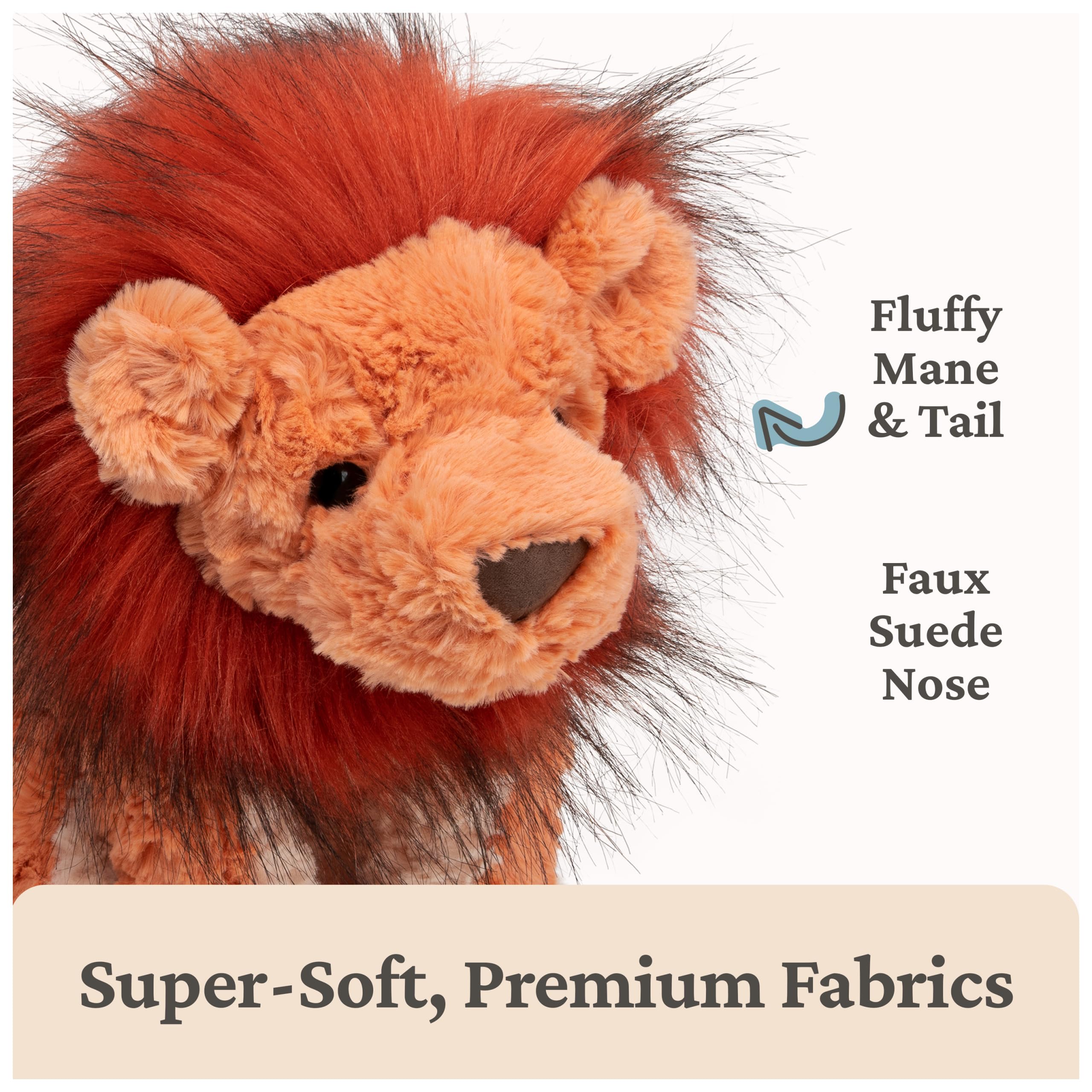 GUND Cozys Lion soft, high-pile fur for a soothing touch.
