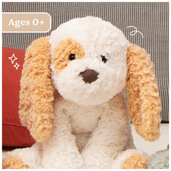 GUND Cozys Puppy Plush cream tan fur evokes warmth and comfort.