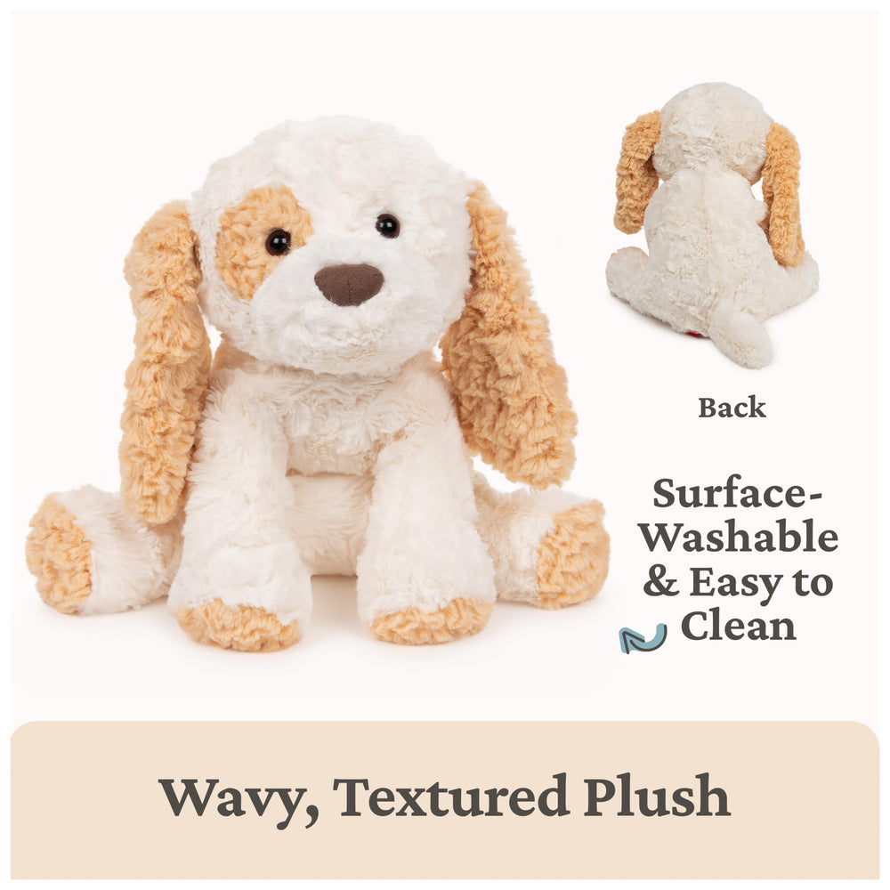 GUND Cozys Puppy Plush surface-washable for easy cleaning.