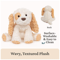 GUND Cozys Puppy Plush surface-washable for easy cleaning.