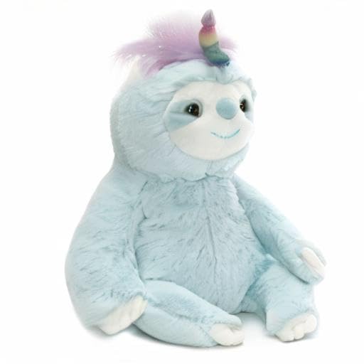 GUND Dazzle Slothicorn 9-inch plush ideal as a comforting bedtime companion.