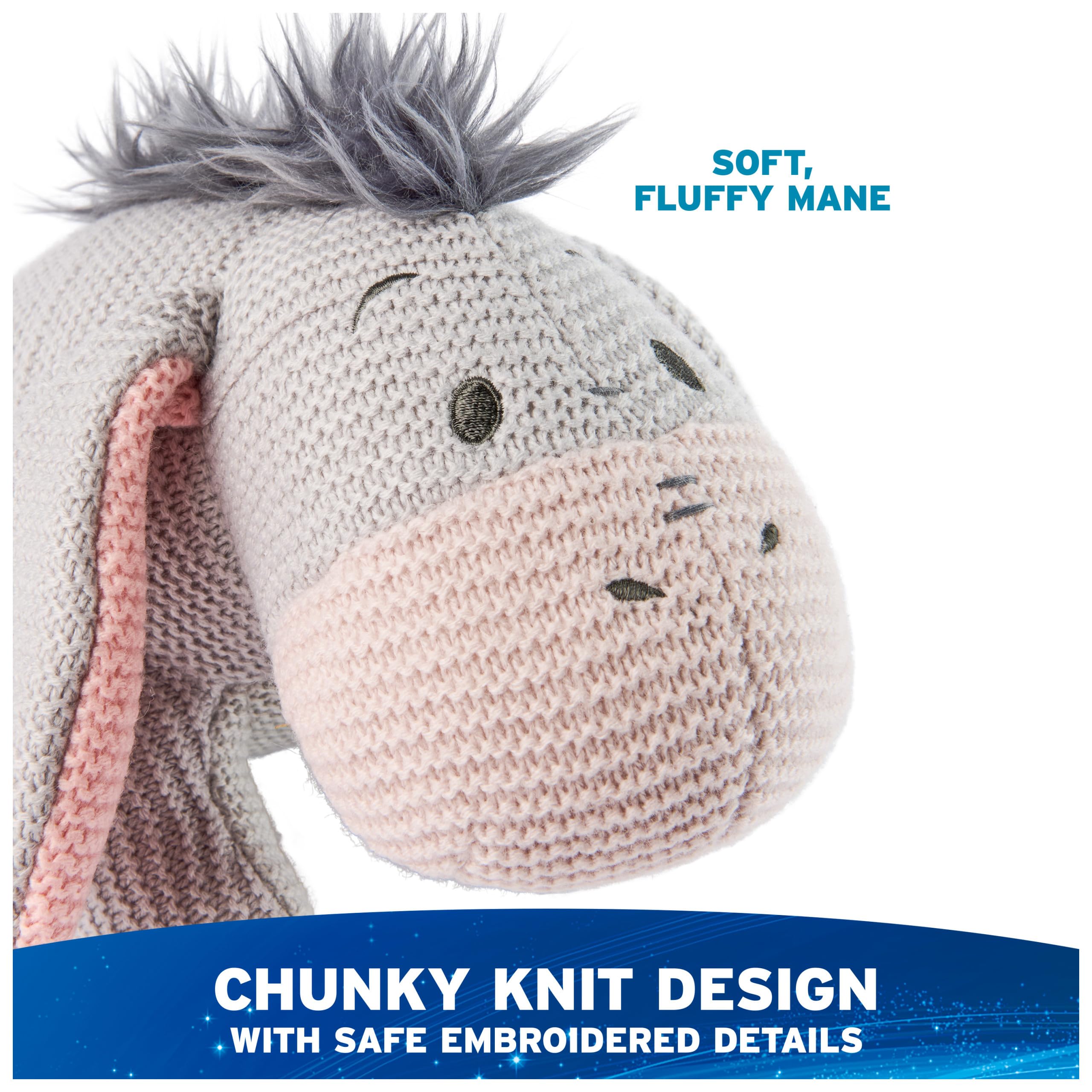 GUND Disney Eeyore knit plush face detail for gentle comfort.