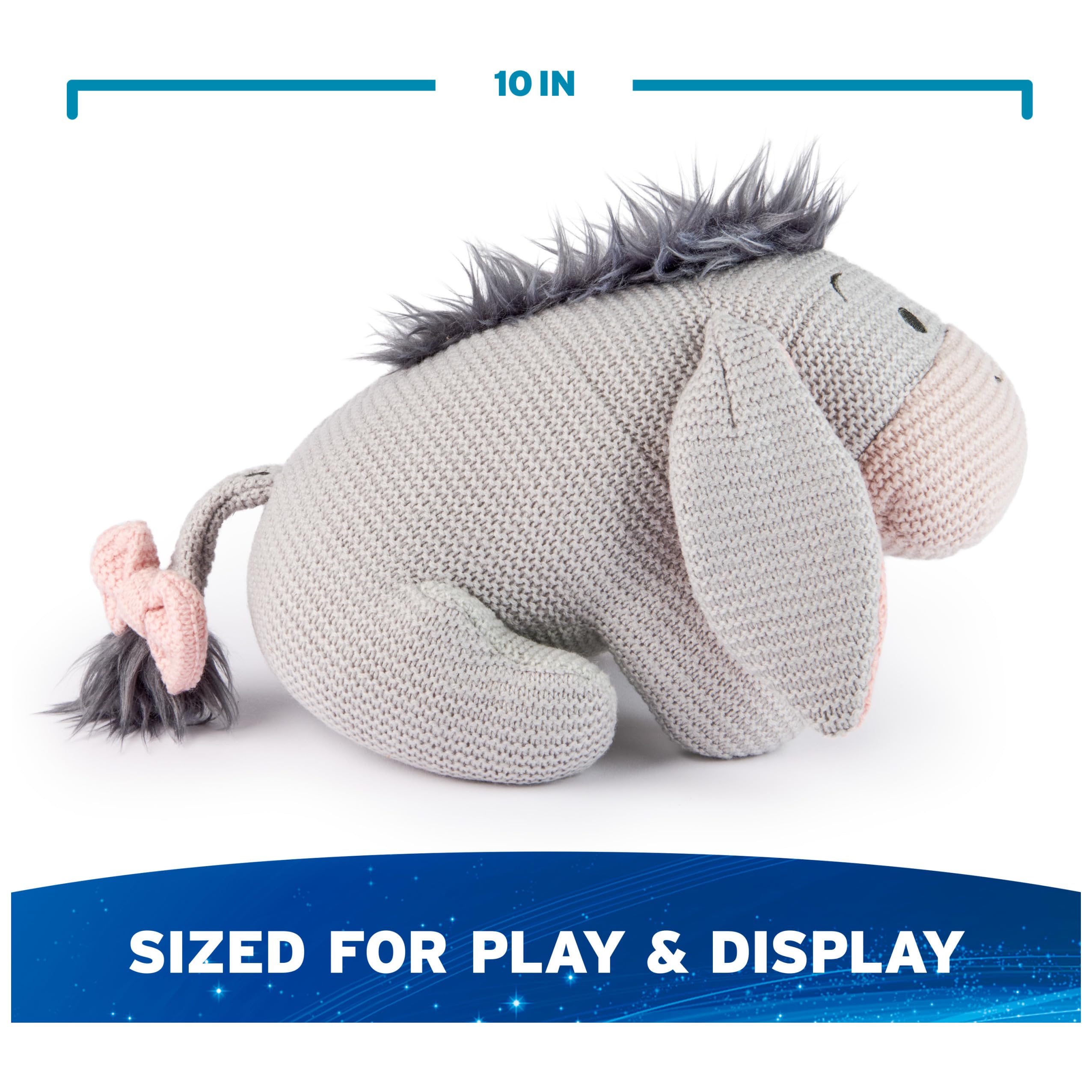 GUND Eeyore knit plush floppy ears add whimsy.