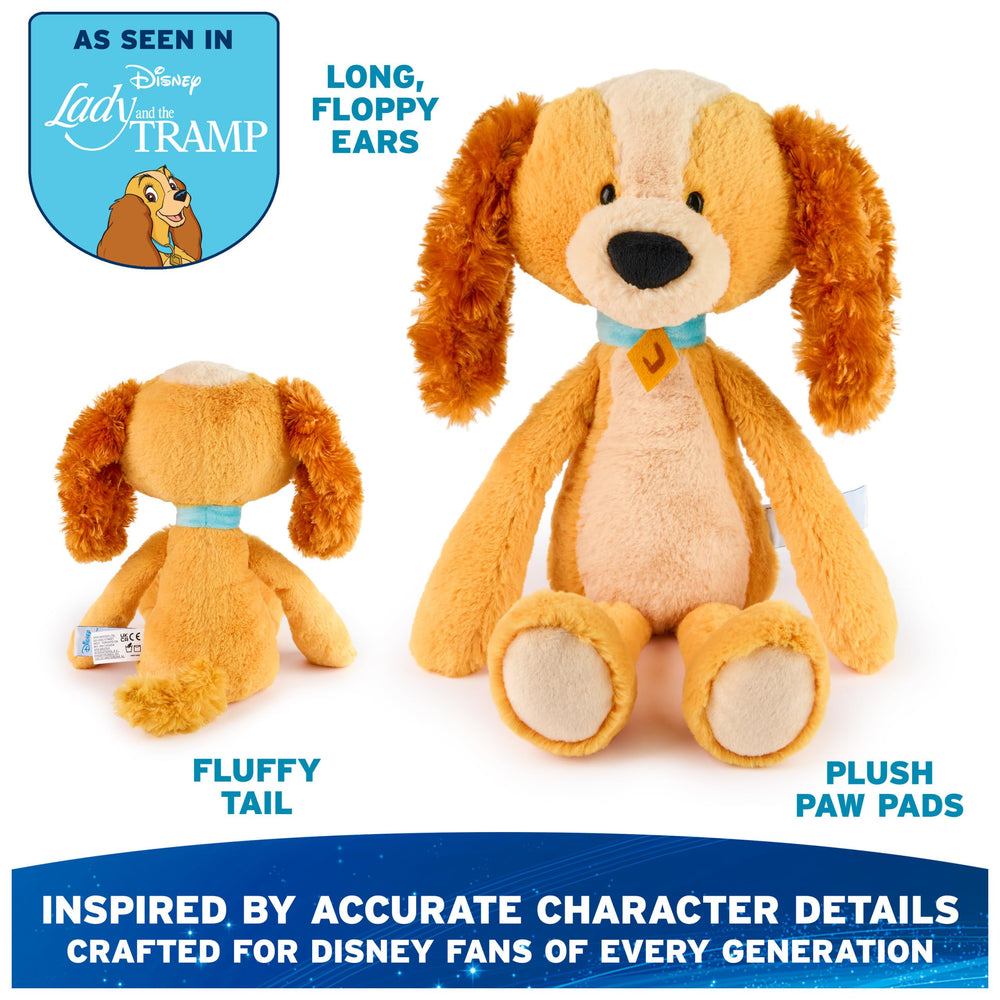 GUND Disney Lady Toothpick Plush shows teal collar for authentic character appeal