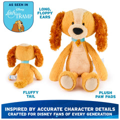 GUND Disney Lady Toothpick Plush shows teal collar for authentic character appeal