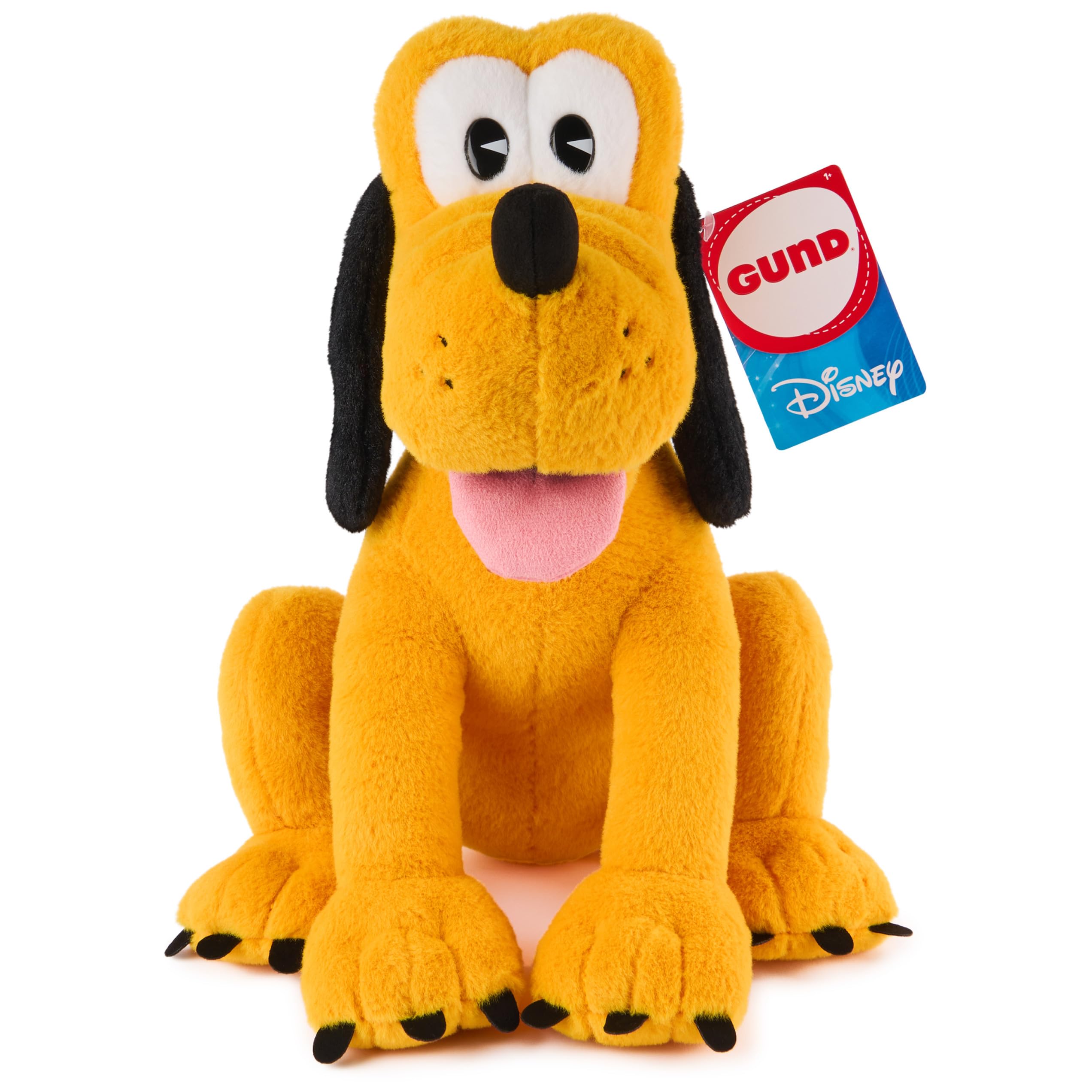 GUND Pluto 14-inch plush seated for display and cuddling.