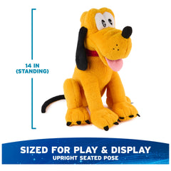 GUND Pluto red velvet collar adds classic Disney charm.