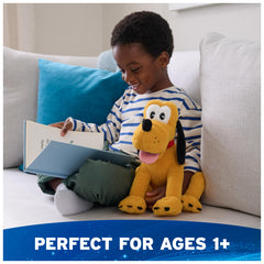 GUND Pluto yellow plush fur feels soft for gentle play.