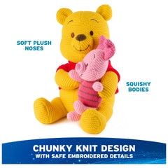 GUND Disney Pooh knit plush close-up of Pooh's face and red shirt