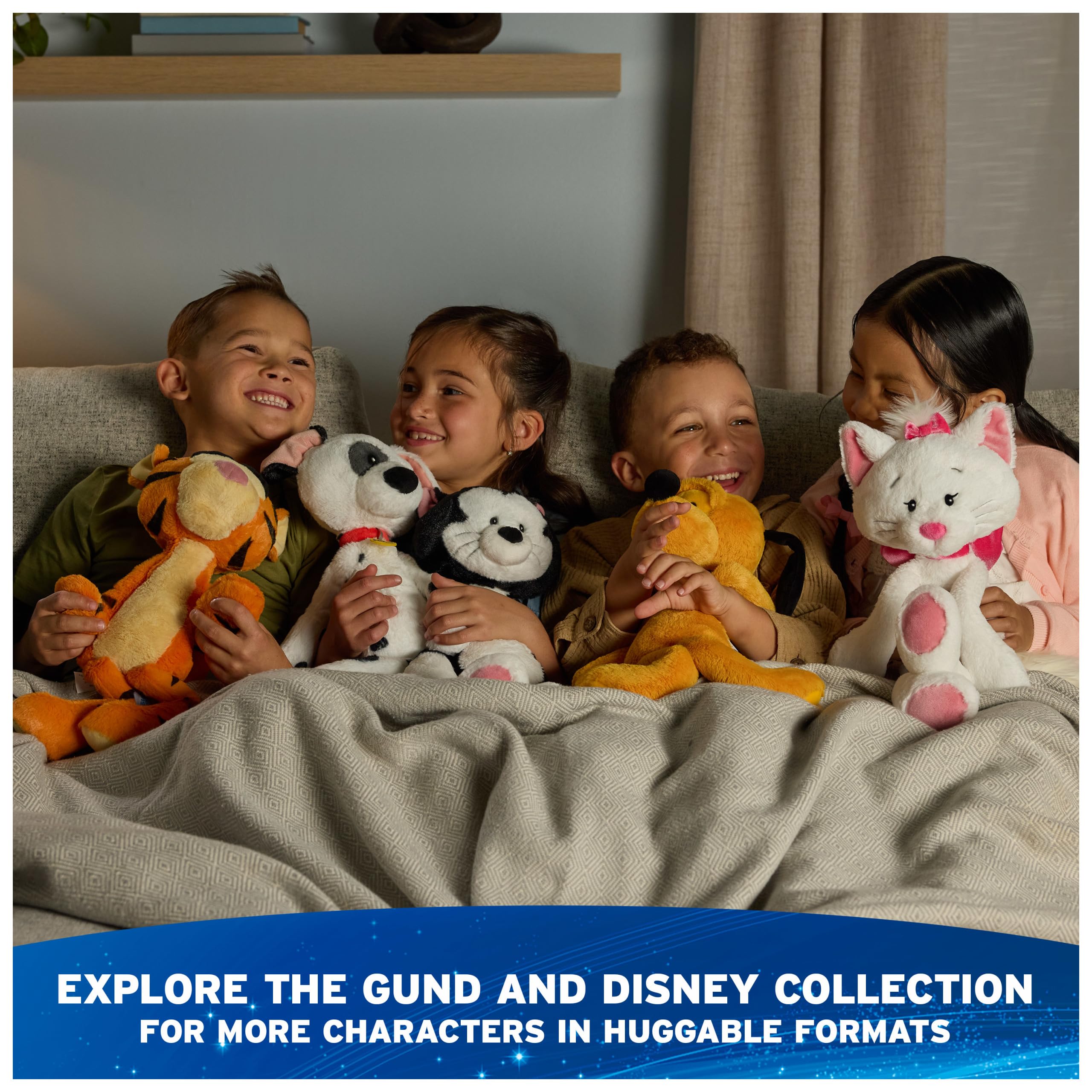 GUND Disney Pooh and Piglet knit plush in nursery decor setting for display and play