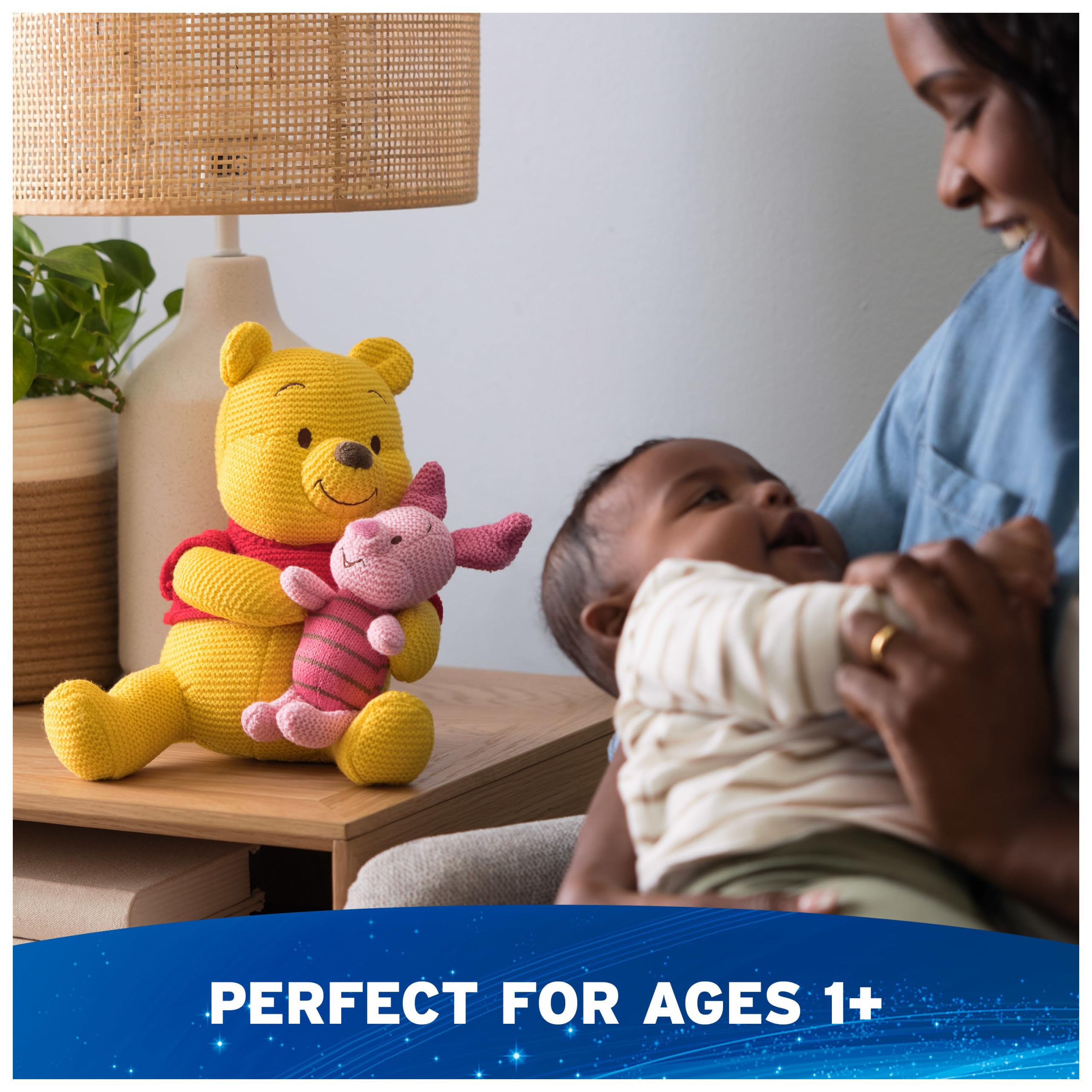 GUND Disney Pooh and Piglet knit plush texture close-up highlighting homespun knit