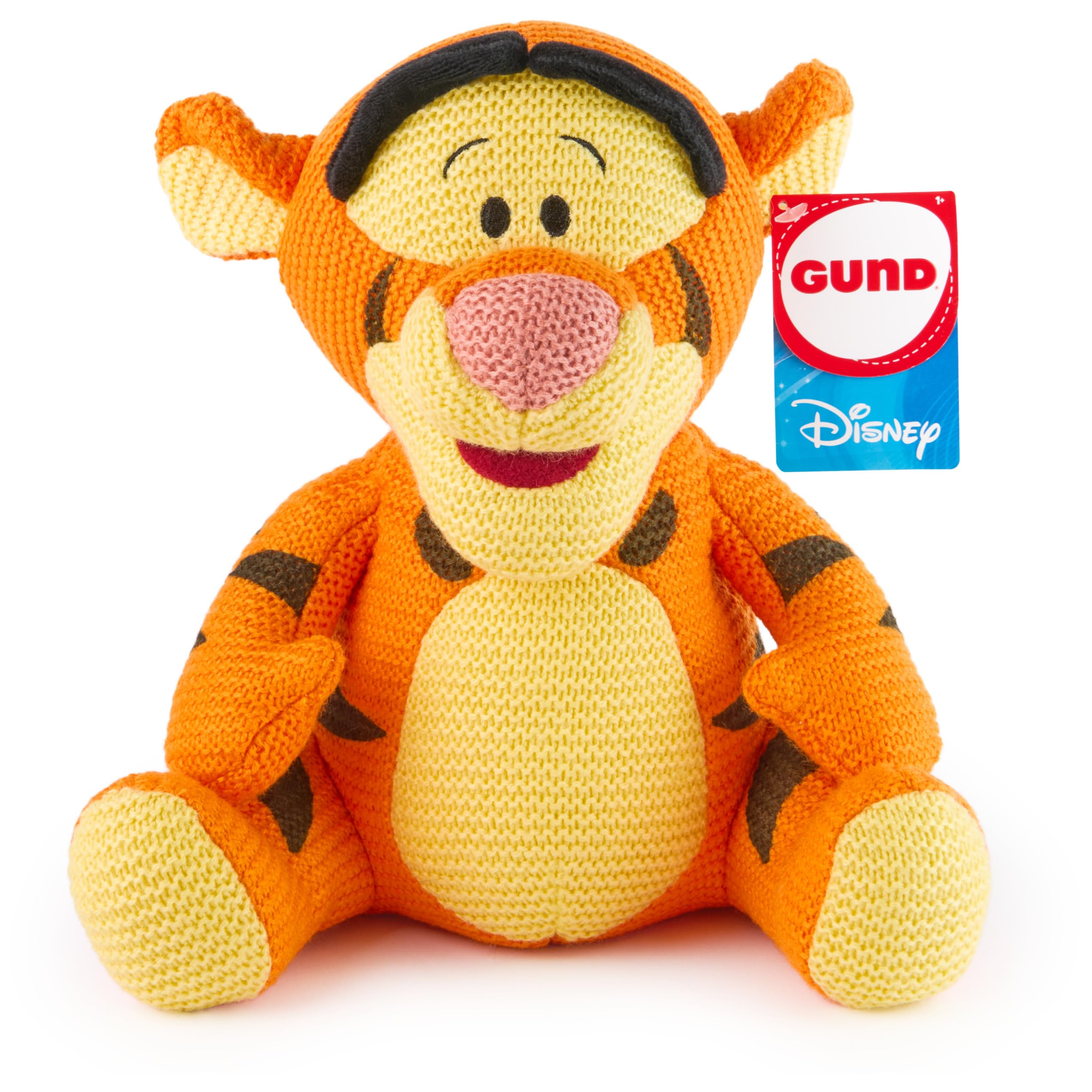 GUND Disney Tigger knit plush 10-inch seated, soft and cuddly for ages 1 and up.