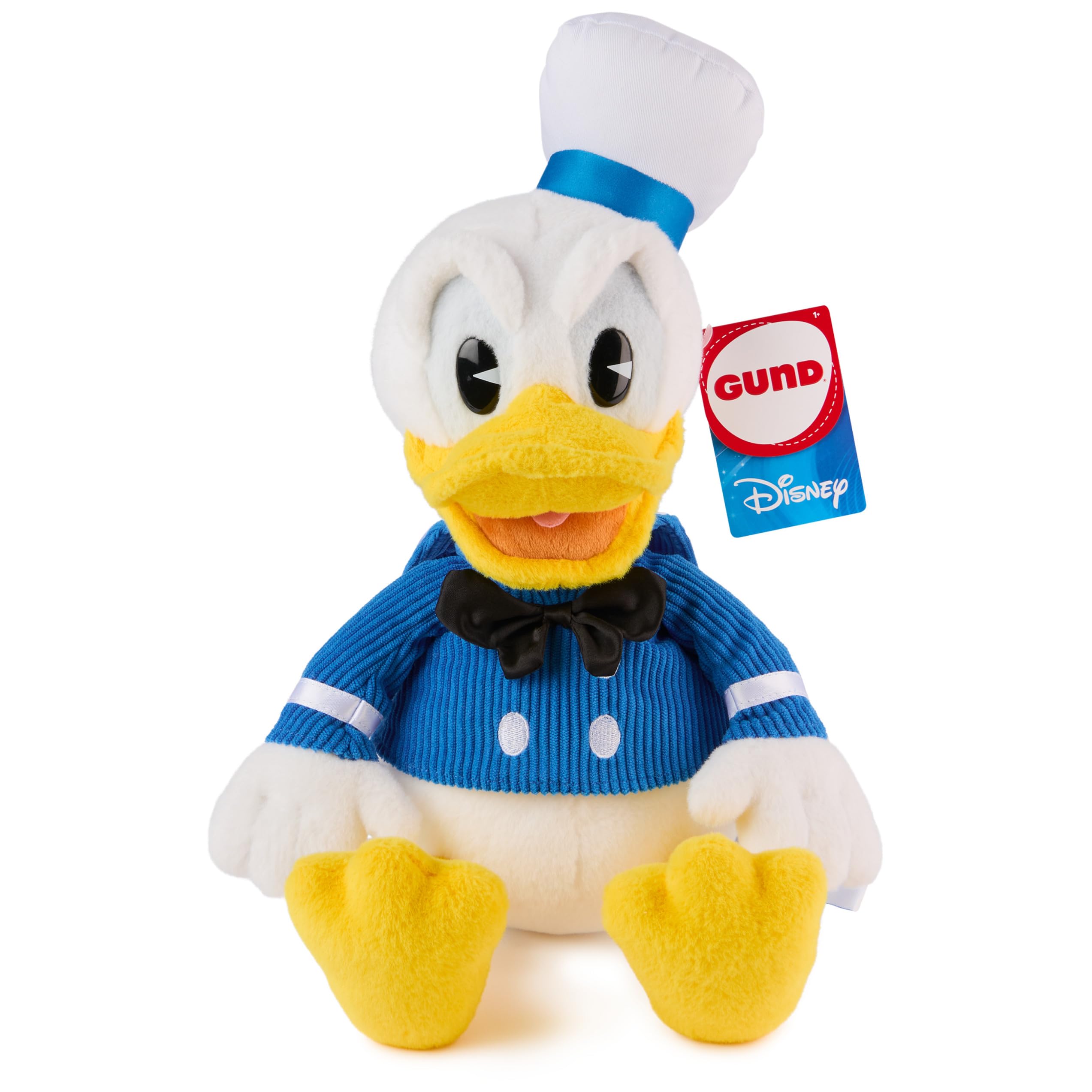 GUND Donald Duck 14-inch deluxe plush in sailor outfit for cuddling and display.