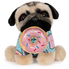 GUND Doug the Pug Donut Plush, 9-inch, donut accessory, ideal for cuddling.