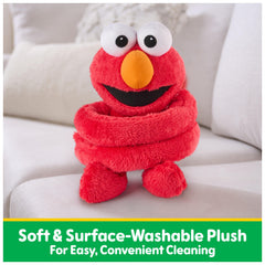 Elmo plush packaged in protective poly bag