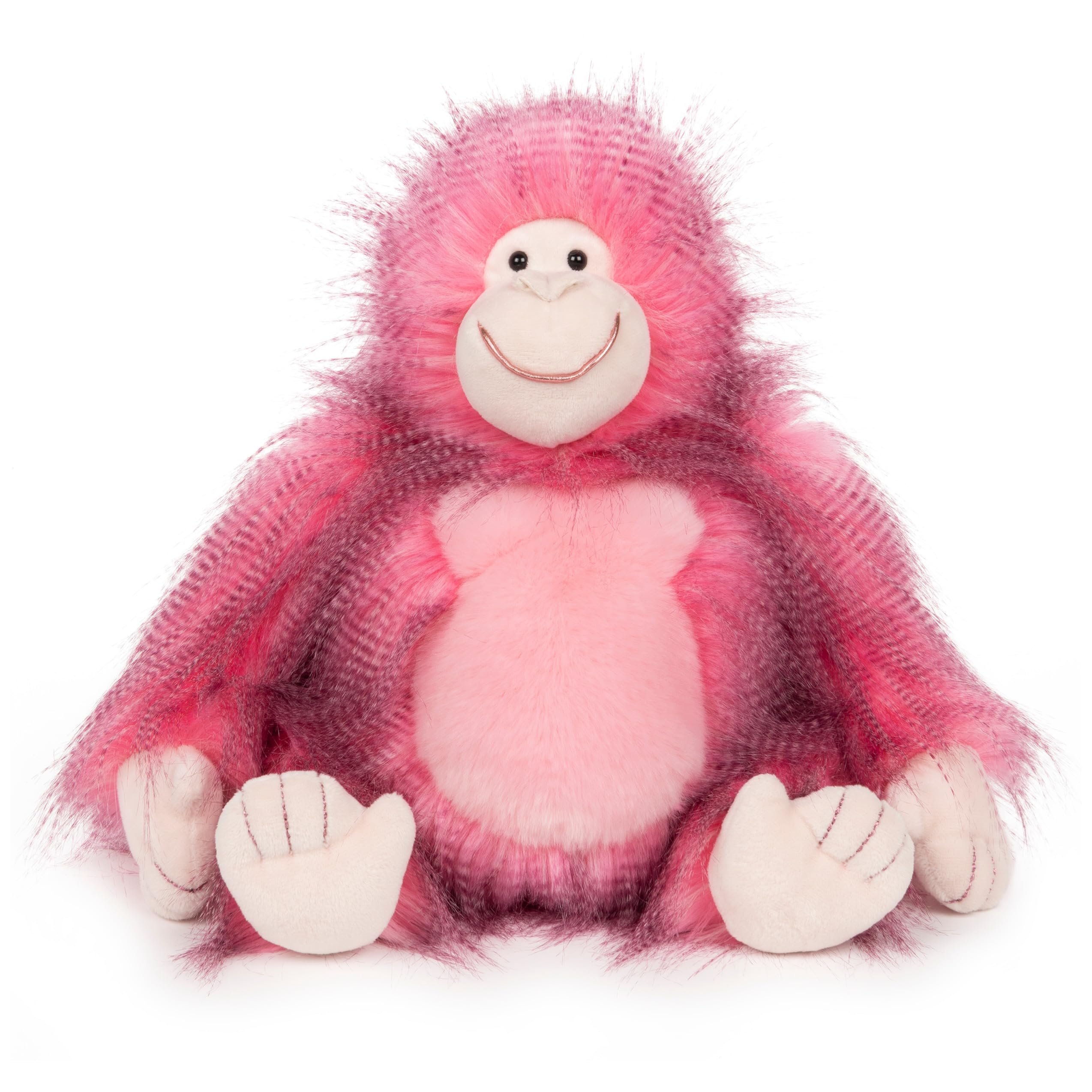 GUND Fab Pals Ramona gorilla with pink feathery fur for cuddles