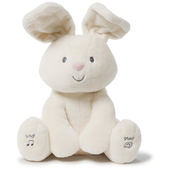GUND Flora the Bunny animated plush performing peek-a-boo for babies