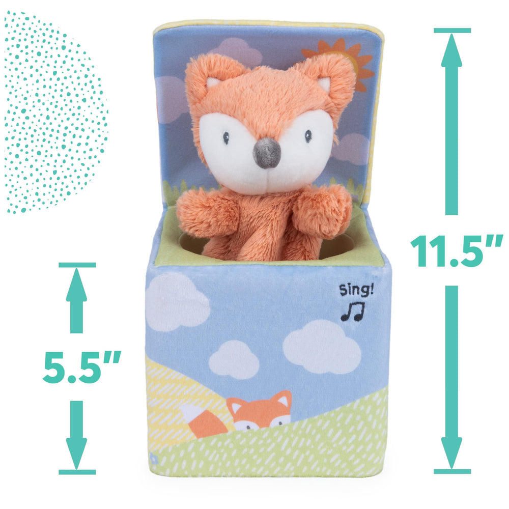 GUND Fox in a Box Emory peekaboo invites baby to explore.