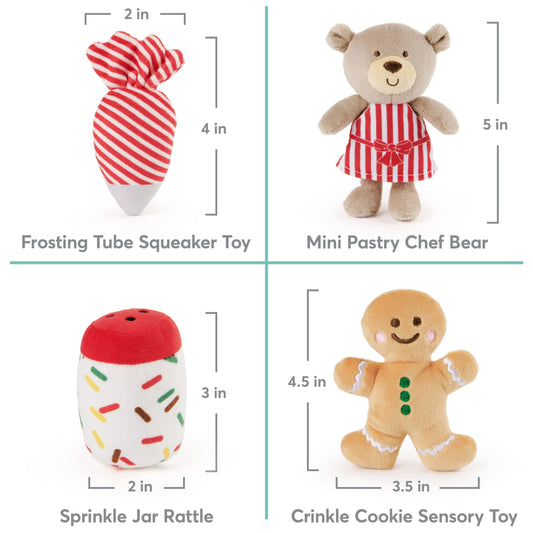GUND gingerbread cookie crinkle toy for hands-on sensory exploration.