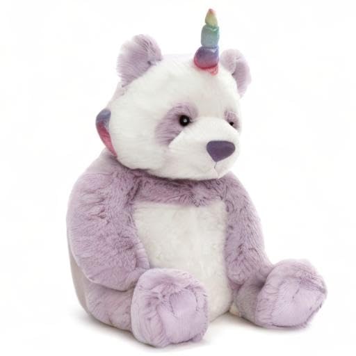 GUND Glitz Pandacorn plush close-up highlights pastel colors.