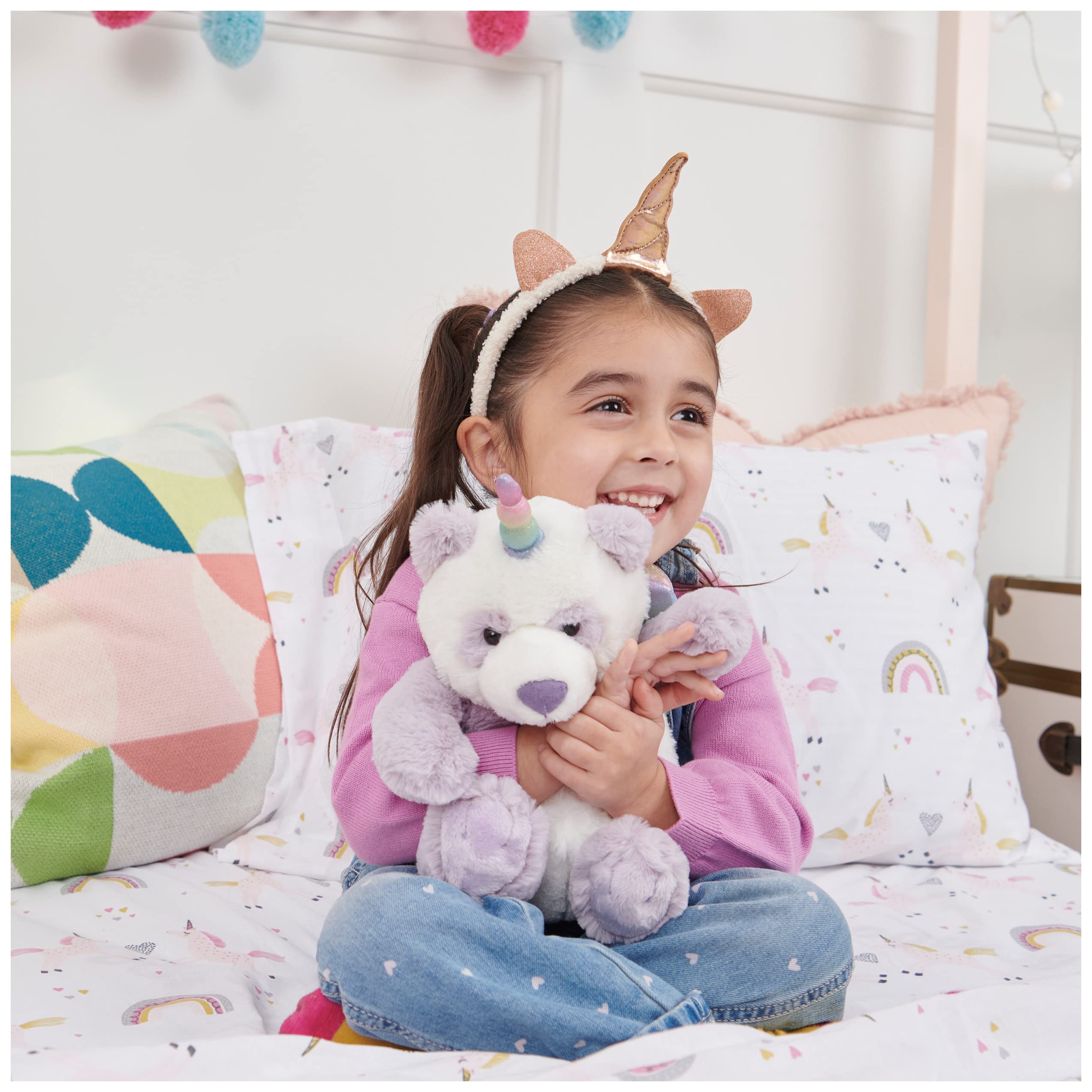 GUND Glitz Pandacorn plush wings add whimsy for imaginative pretend play.