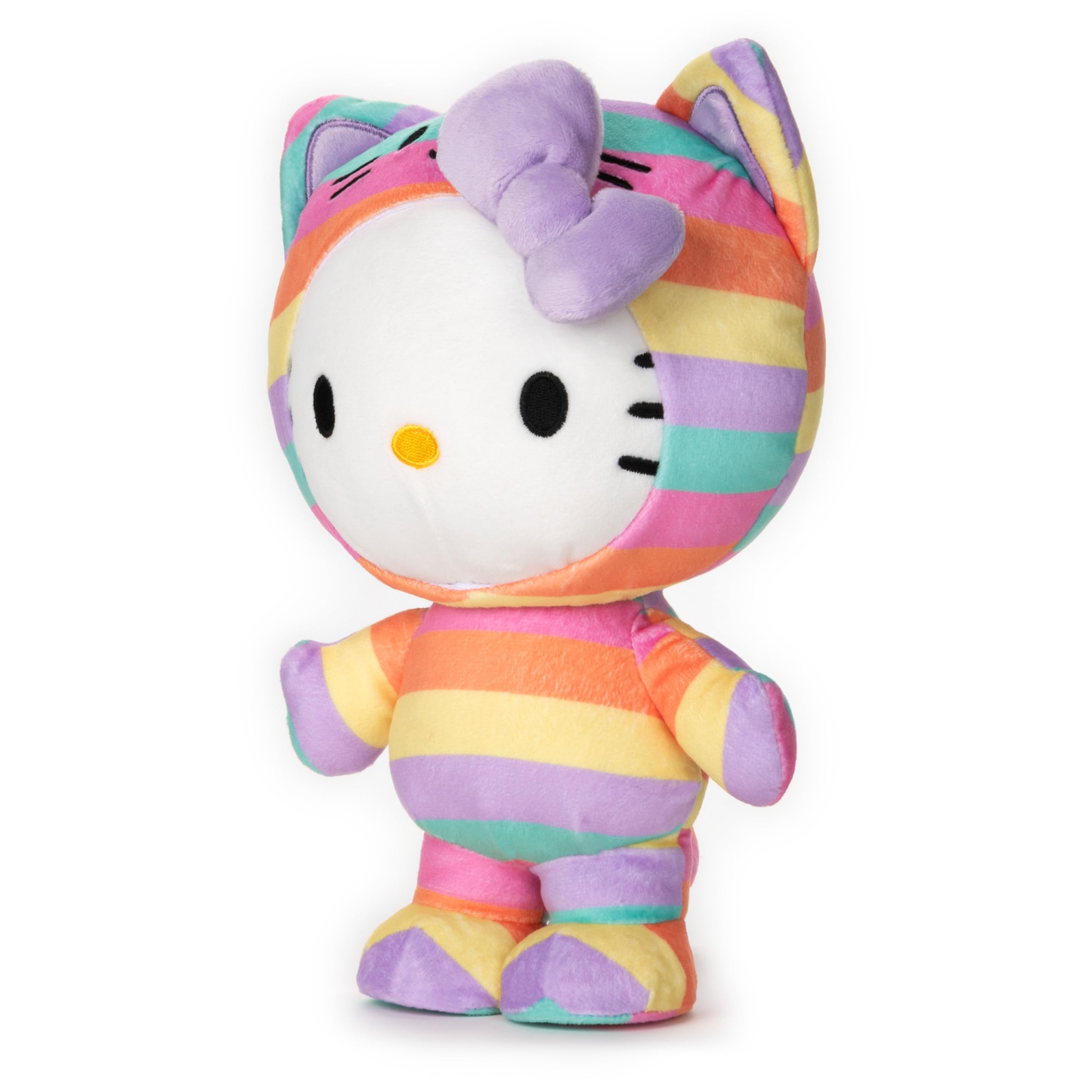 Close-up of Hello Kitty embroidered face details for durable cuteness.