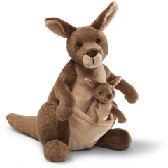 GUND Jirra Kangaroo with Joey in pouch feels soft and cuddly for imaginative play
