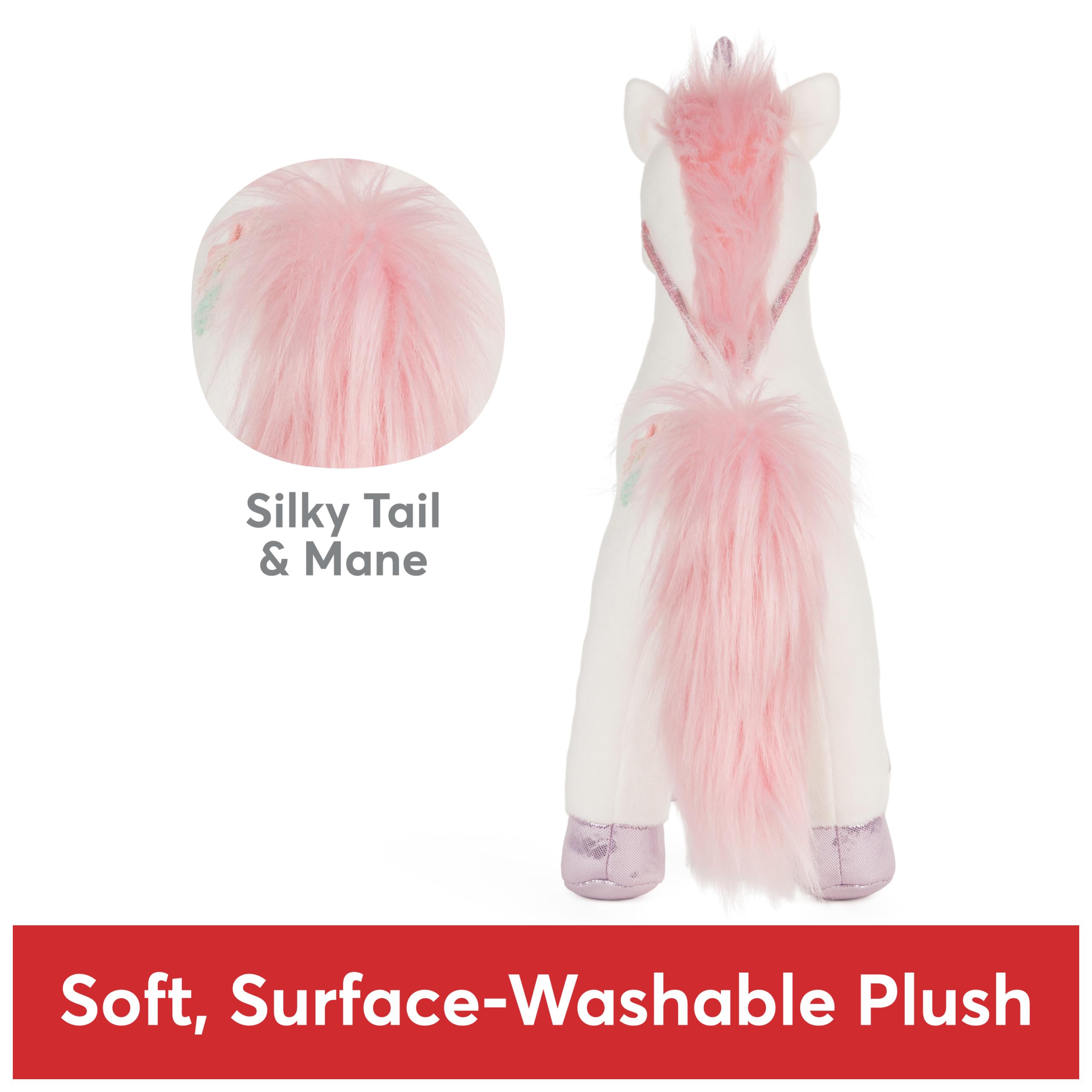 GUND Lily Rose facial details are embroidered with expressive charm.