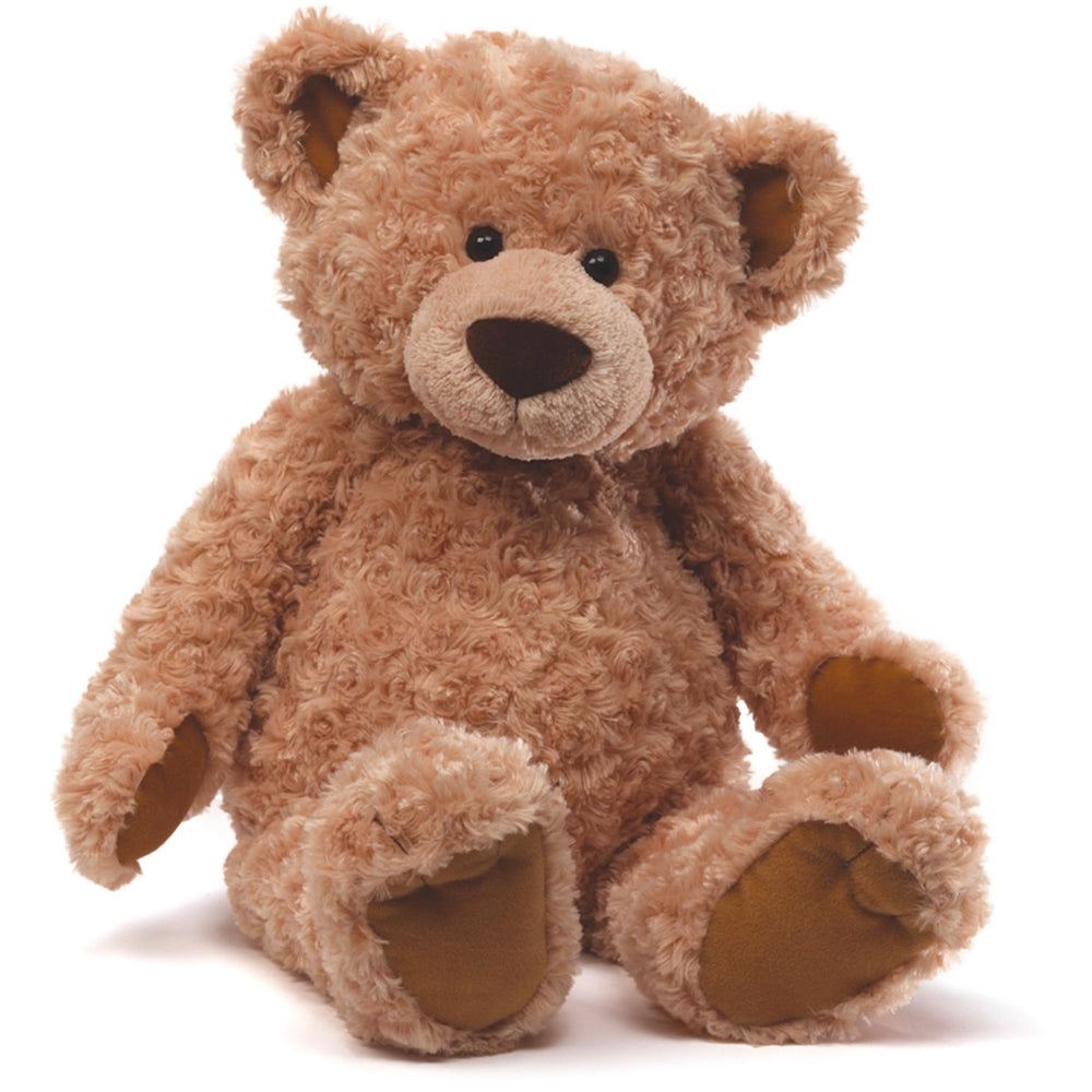 GUND Maxie Classic Teddy Bear with rose-pattern fur, 24-inch plush, surface-washable for easy cleaning.