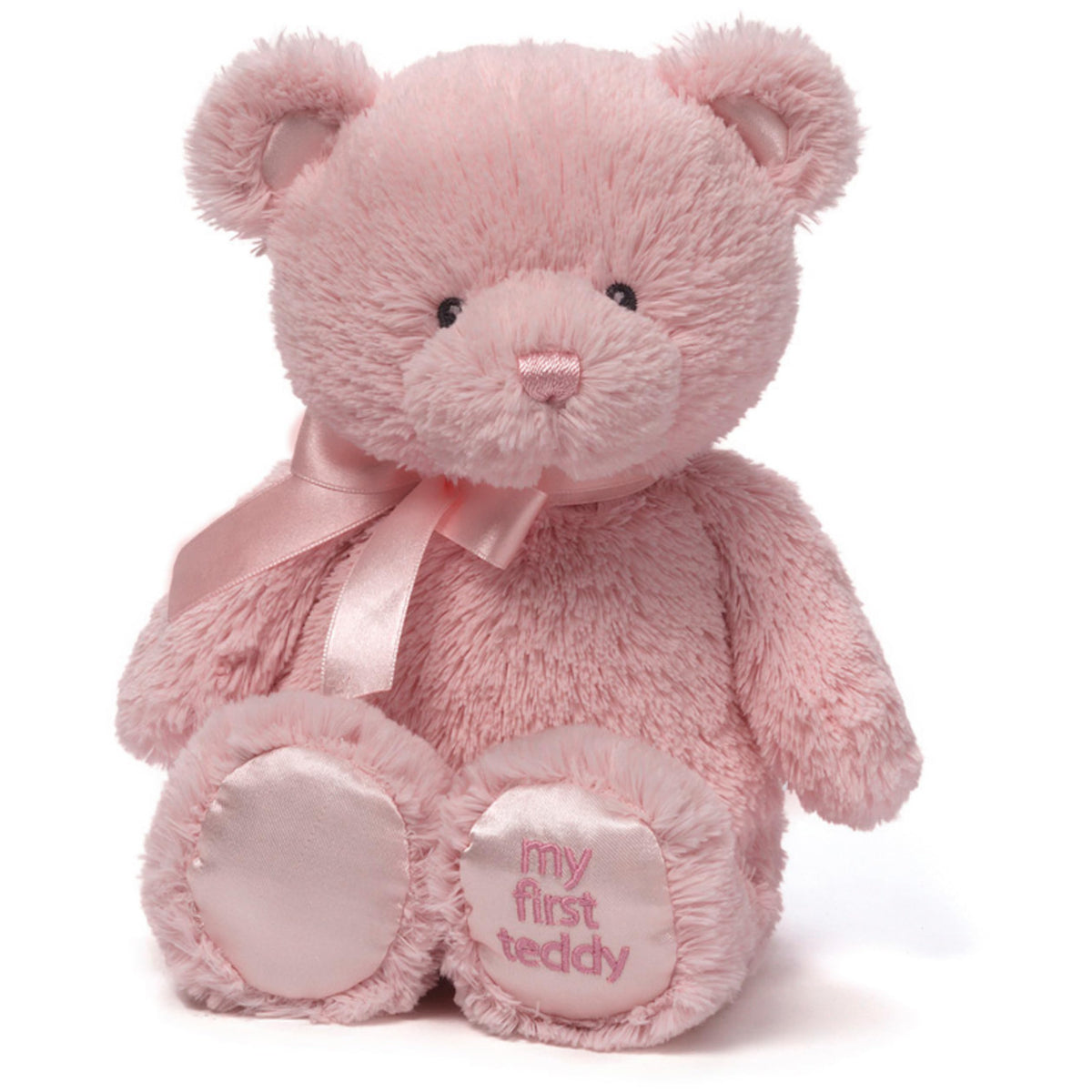 GUND My First Teddy Bear in pink, 10-inch plush, newborn-friendly cuddle toy