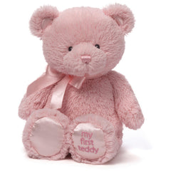 GUND My First Teddy Bear in pink, 10-inch plush, newborn-friendly cuddle toy
