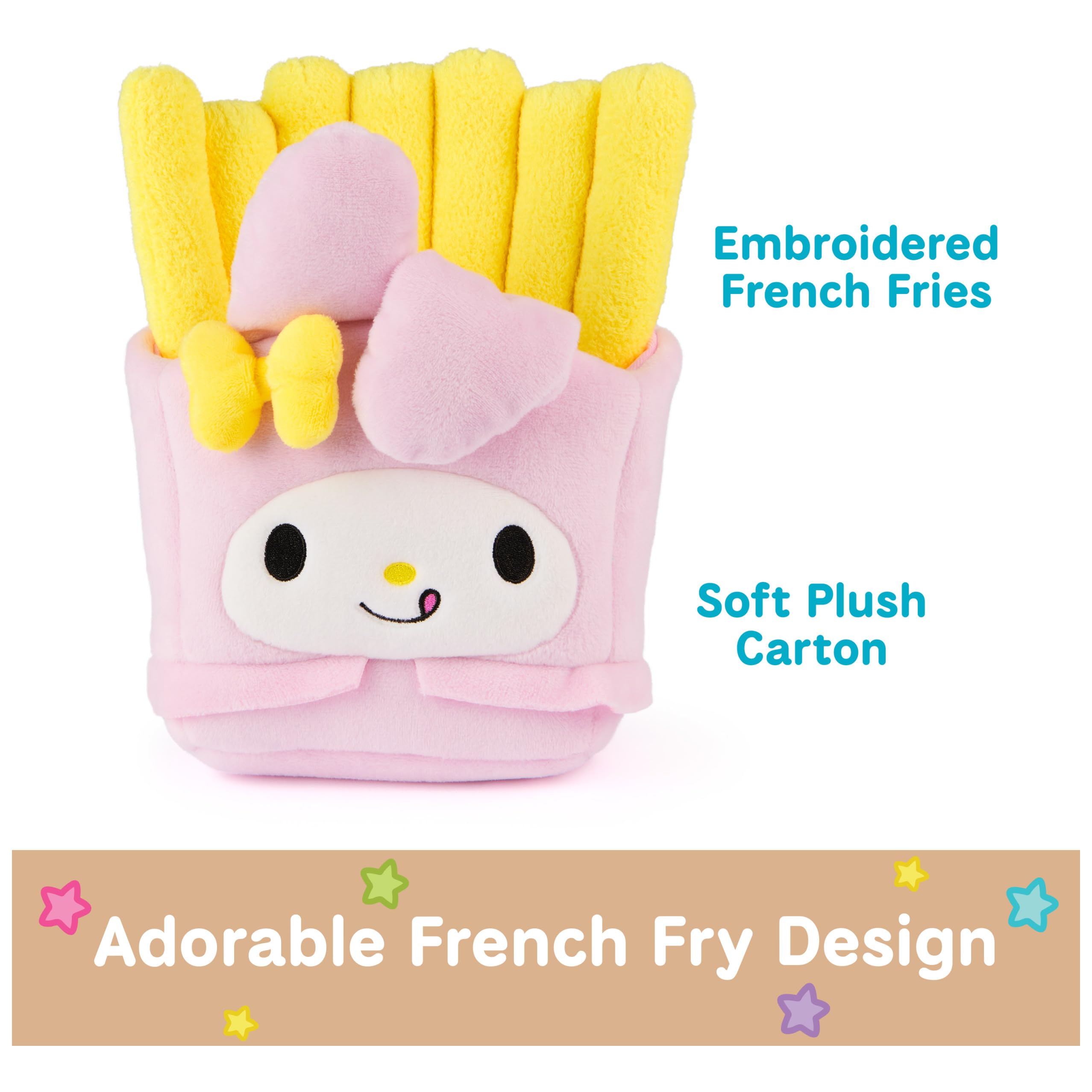 GUND My Melody French Fries Plush carton detail, baby-pink carton charm.