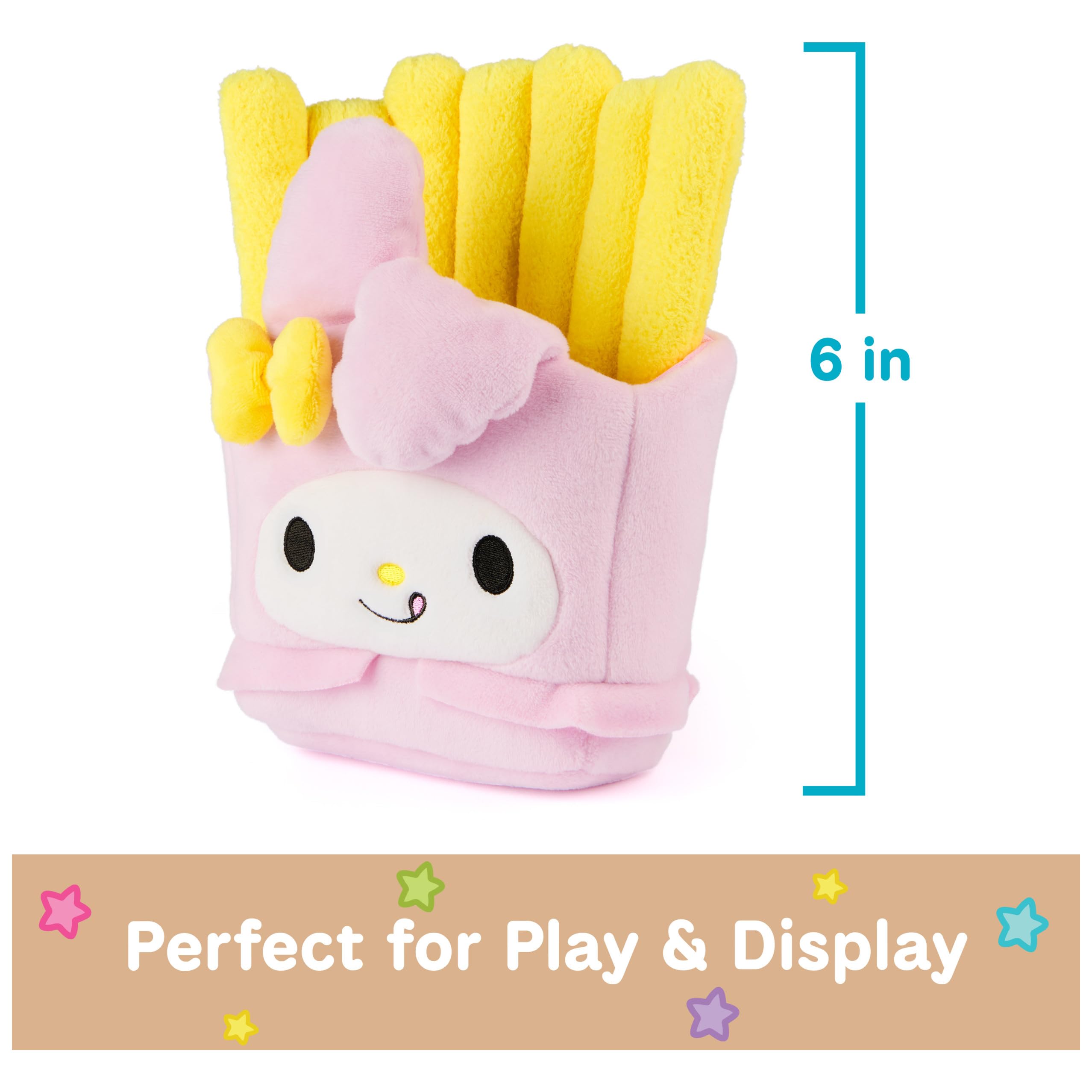 GUND My Melody French Fries Plush fries detail, bright yellow embroidery.