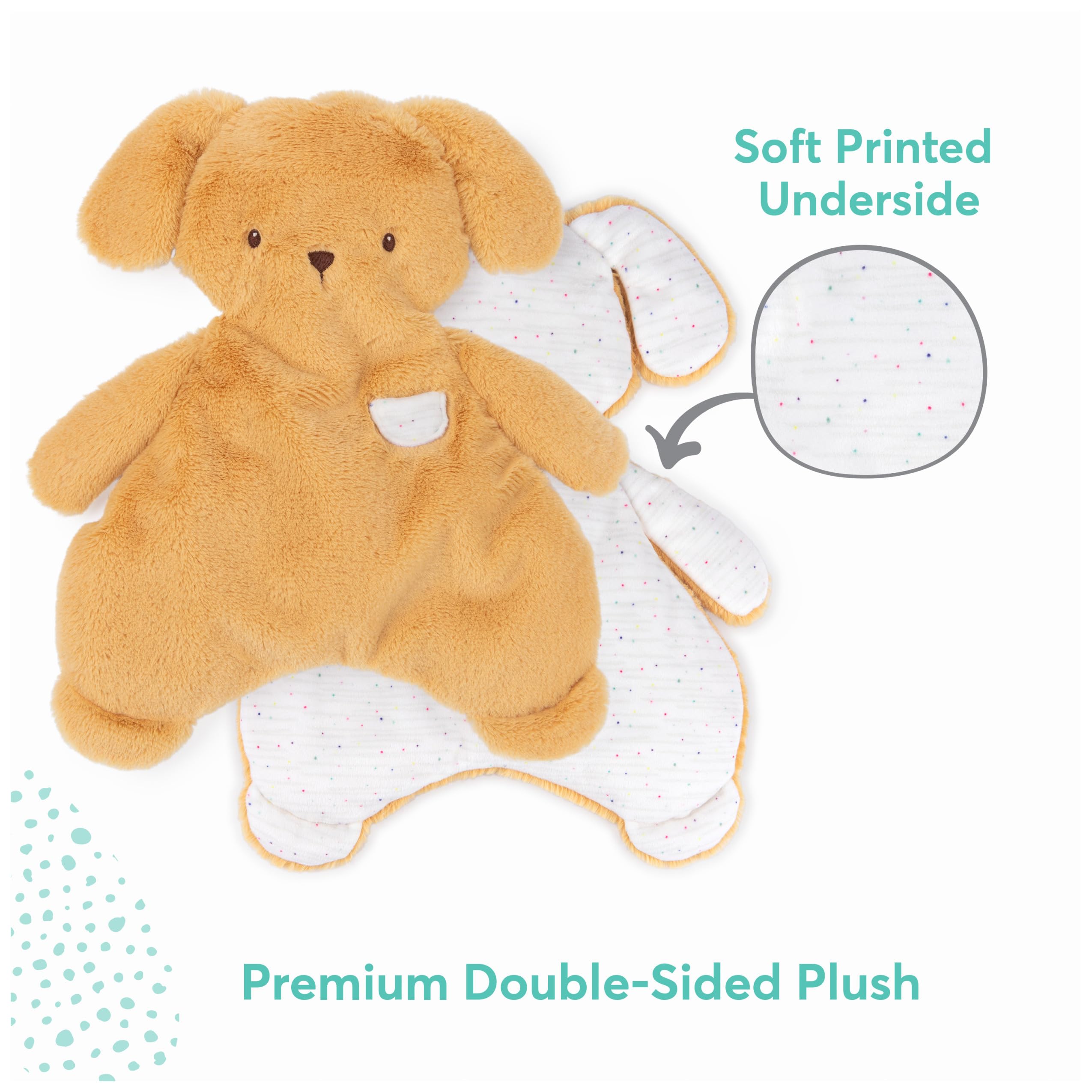 GUND Oh So Snuggly Puppy Lovey floppy ears detail encourages tactile exploration for babies.