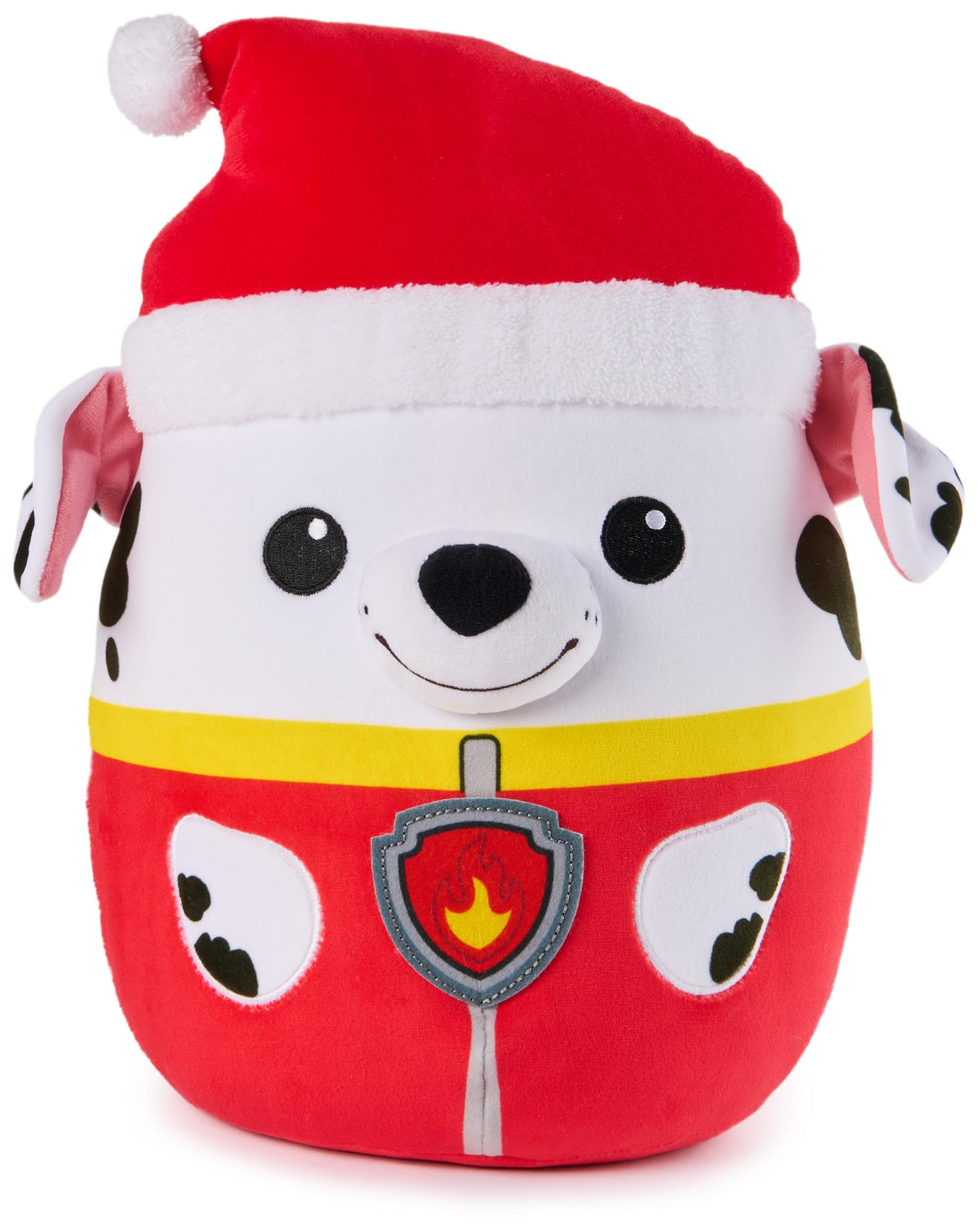 GUND PAW Patrol Marshall winter plush with Santa hat for cozy holiday play.