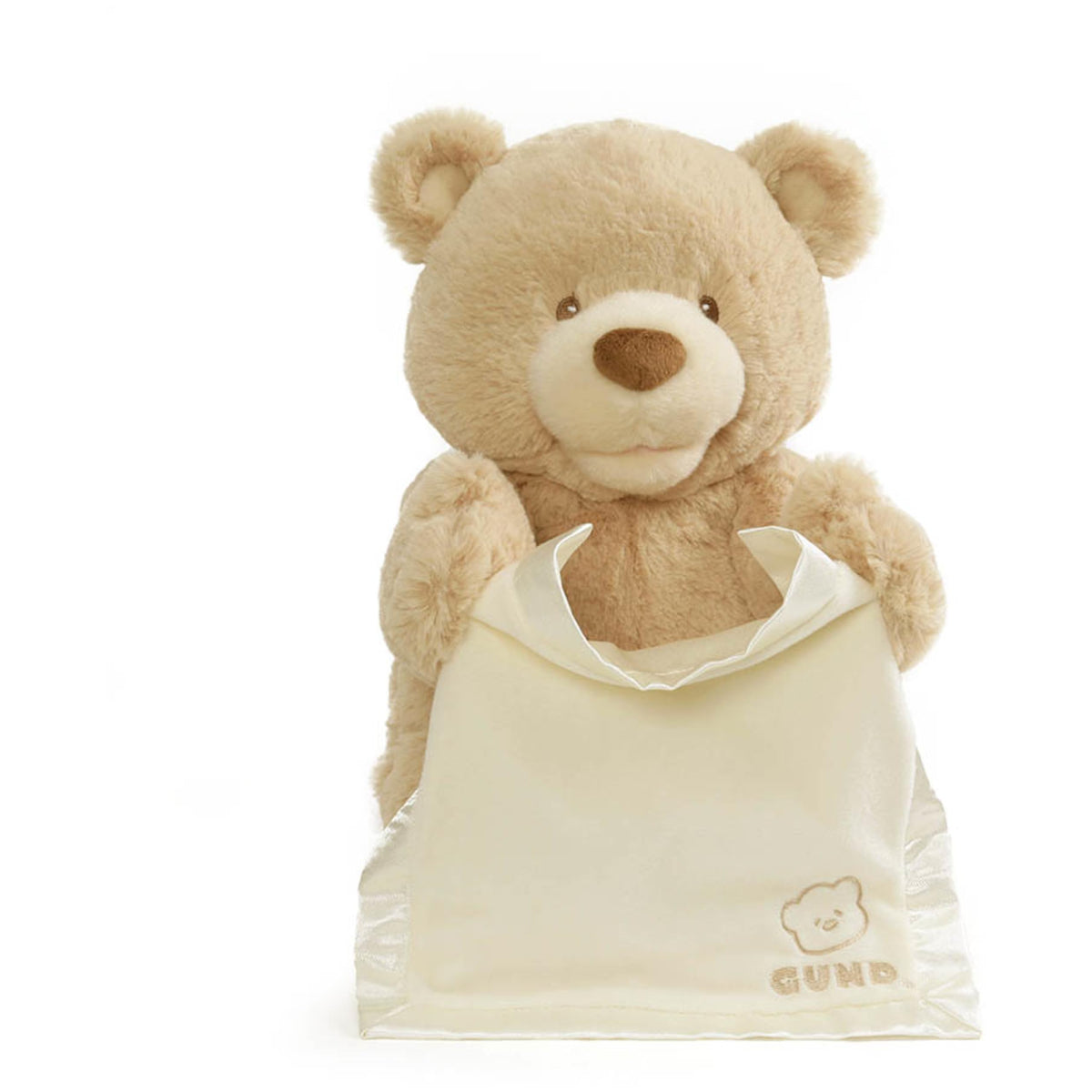 GUND Peek-A-Boo Bear plush, 11.5-inch, a soft baby companion for cozy play