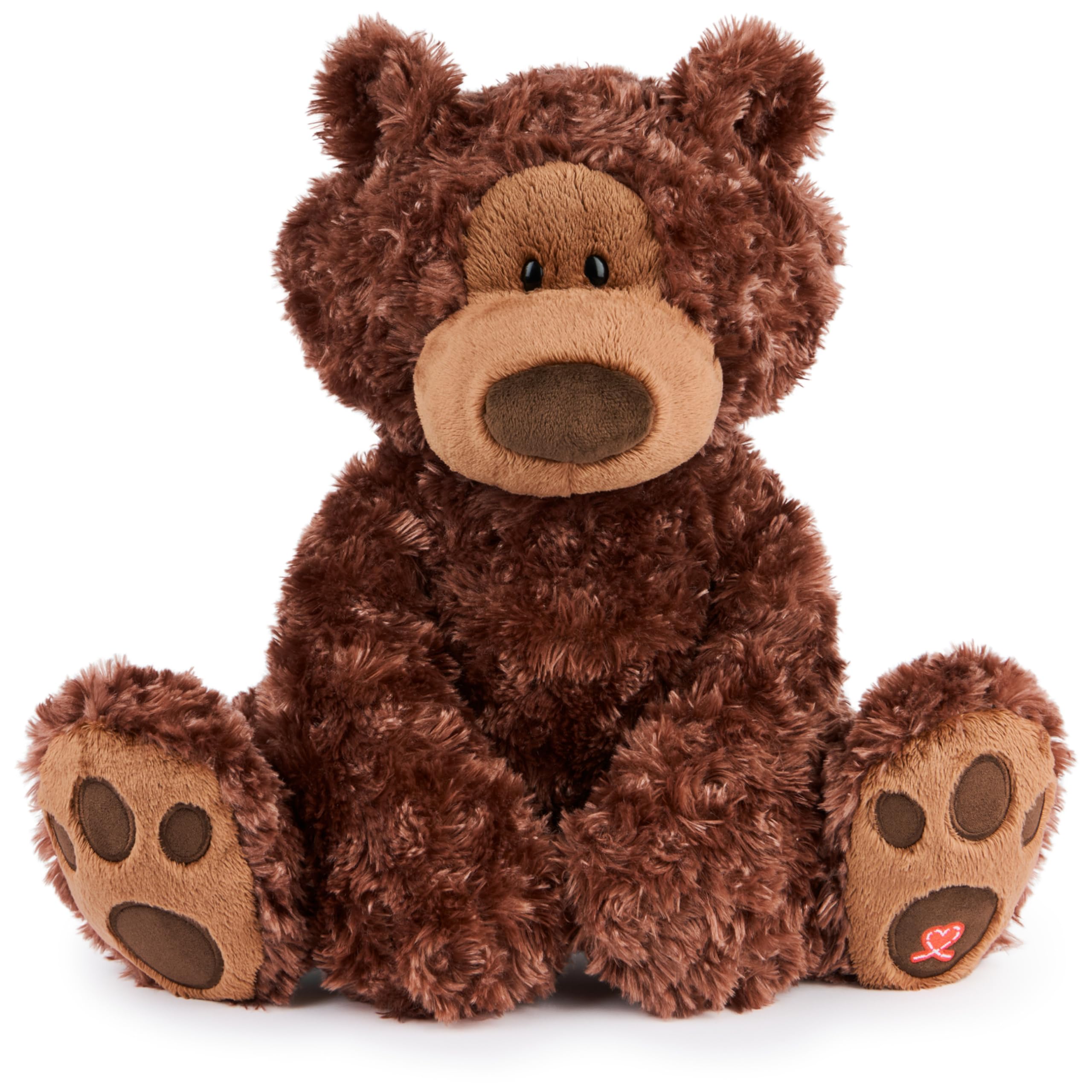 GUND Philbin chocolate brown teddy bear close-up face, inviting hugs and comforting companionship.