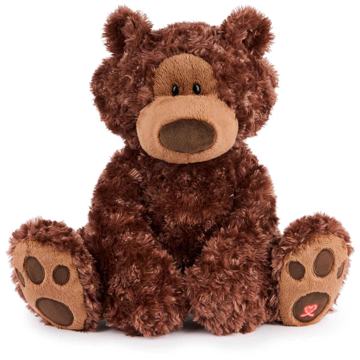 GUND Philbin chocolate brown teddy bear close-up face, inviting hugs and comforting companionship.